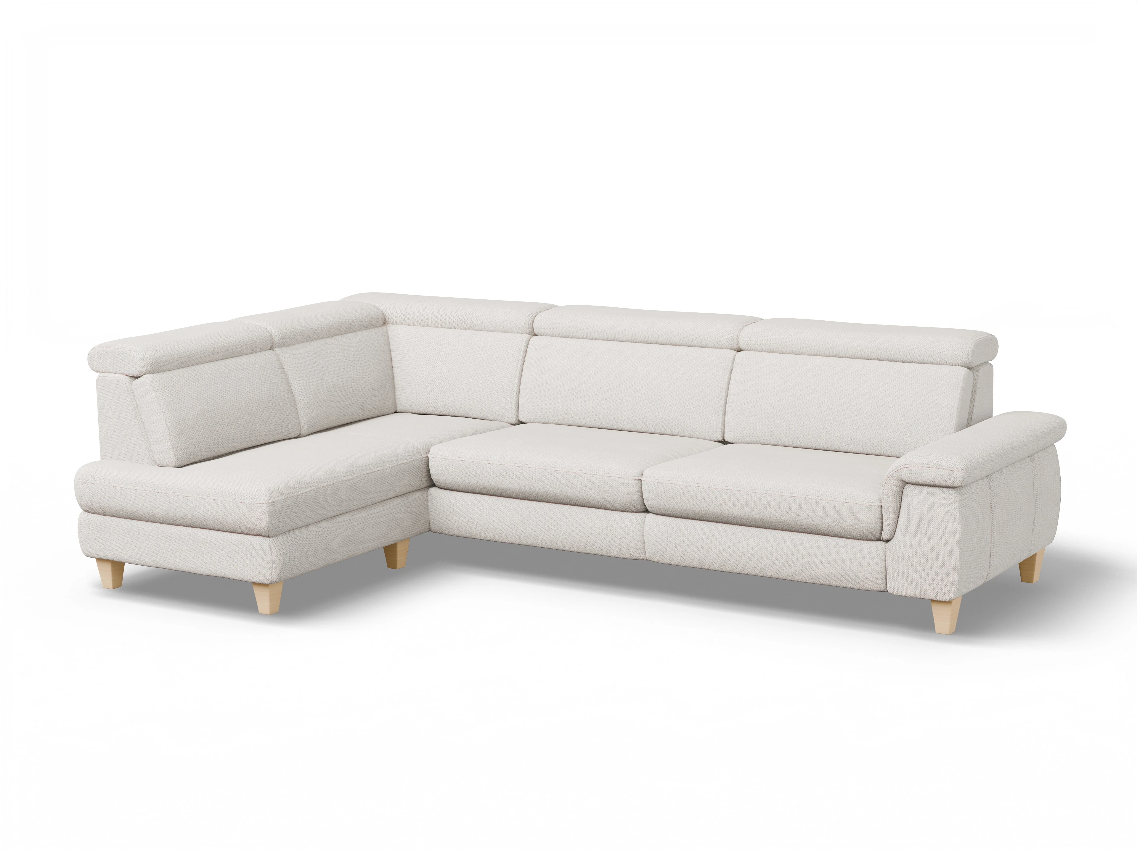 München KO Large L Ansicht des Produktes München Ecksofa links Abschluss offen in Stoff Beige