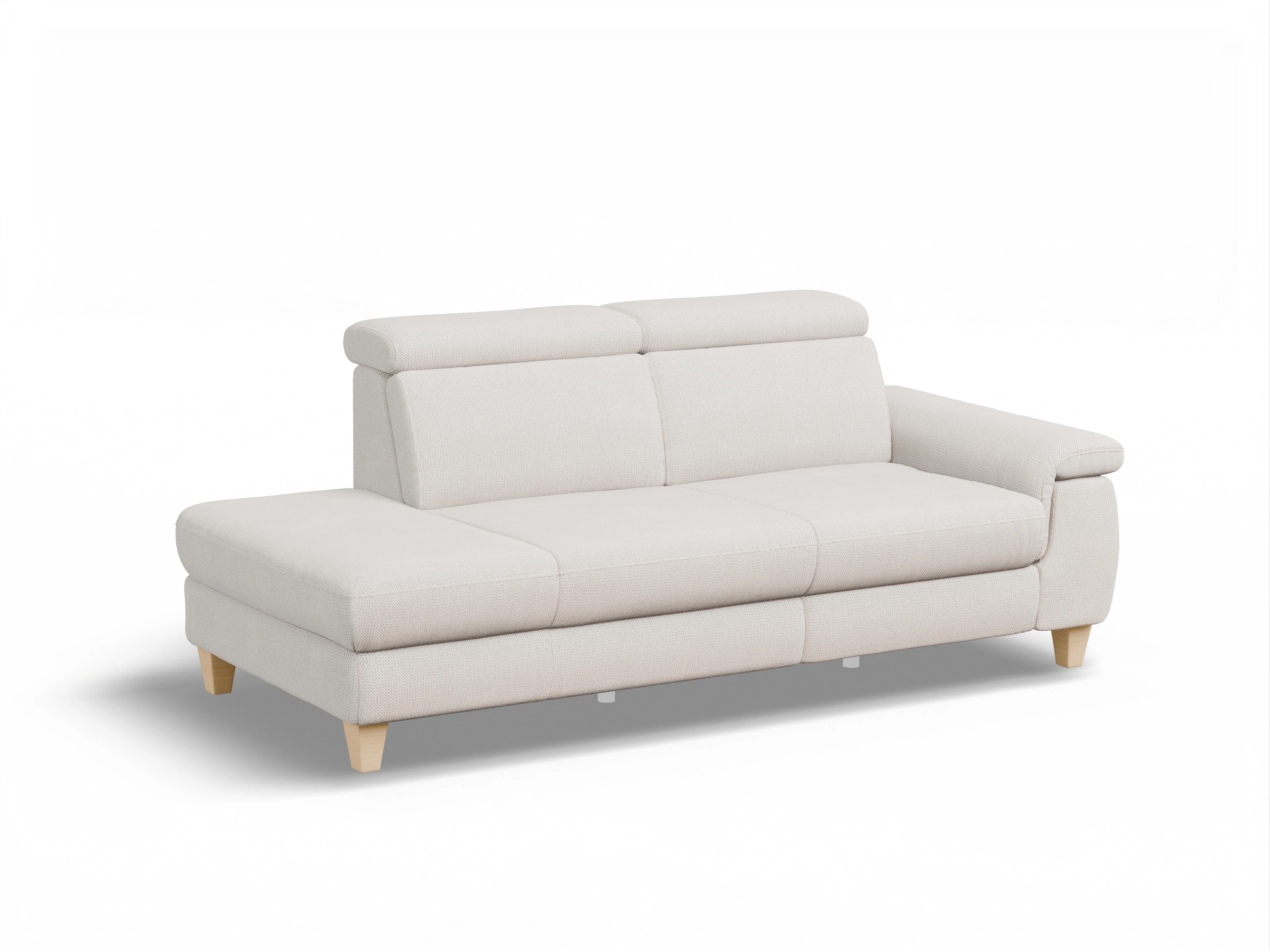 München Recamiere rechts Ansicht des Produktes München Ottomane ohne Bettkasten in Stoff Beige