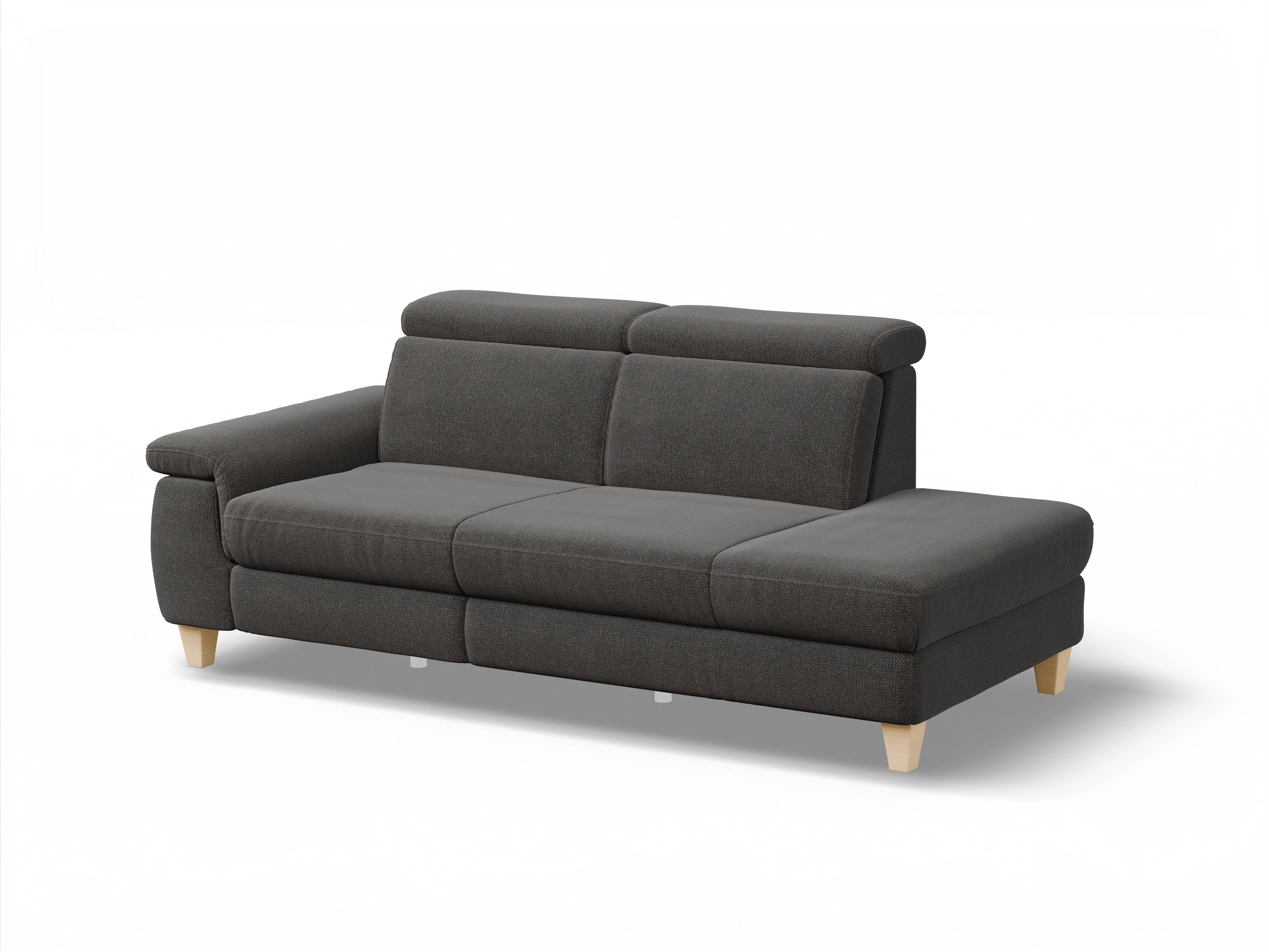 Ansicht des Produktes München Ottomane ohne Bettkasten in Stoff Grau