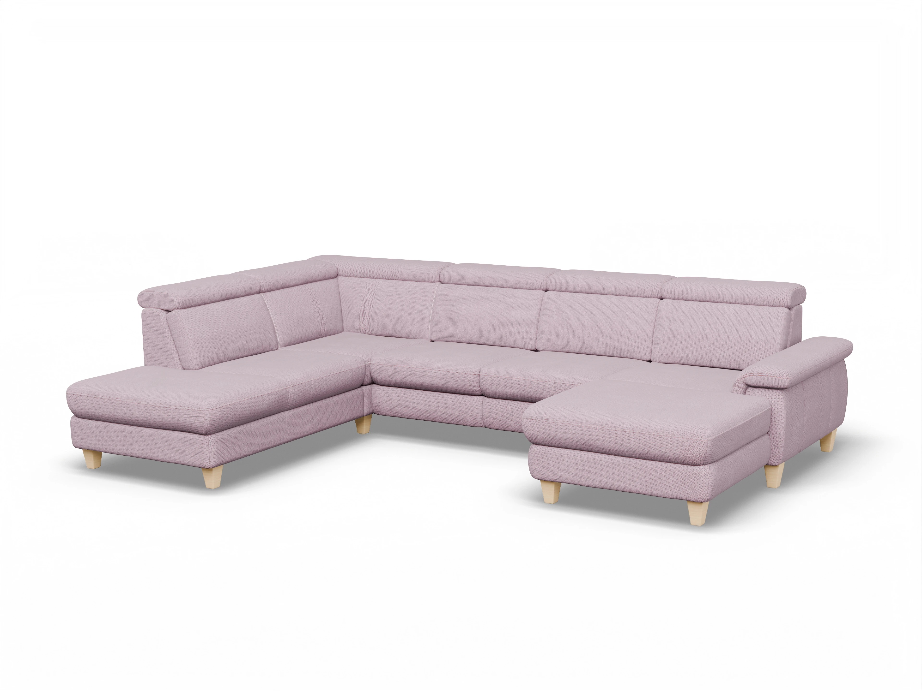 Ansicht des Produktes München Wohnlandschaft offen beidseitig in Stoff Rosa