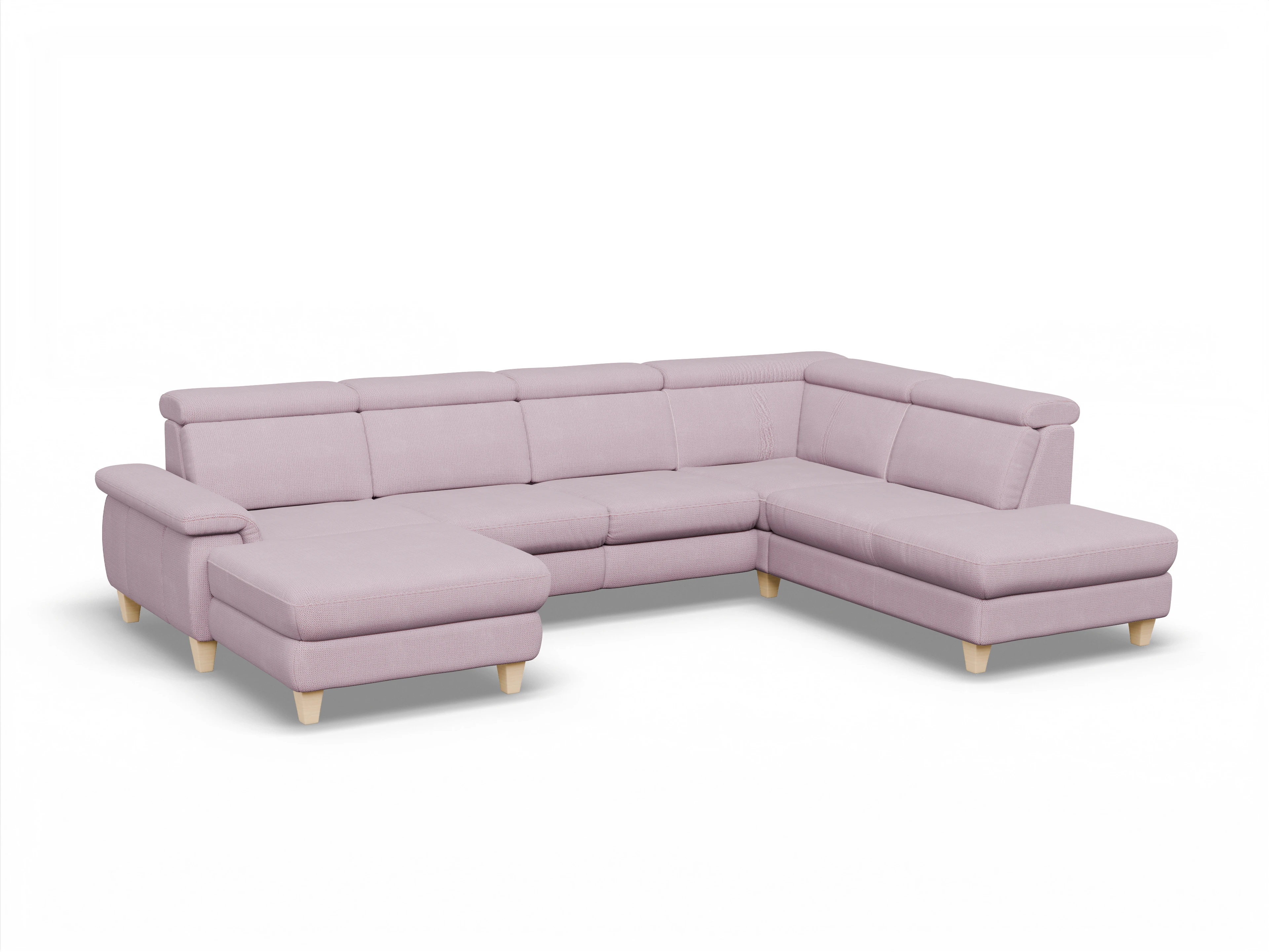Ansicht des Produktes München Wohnlandschaft offen beidseitig in Stoff Rosa