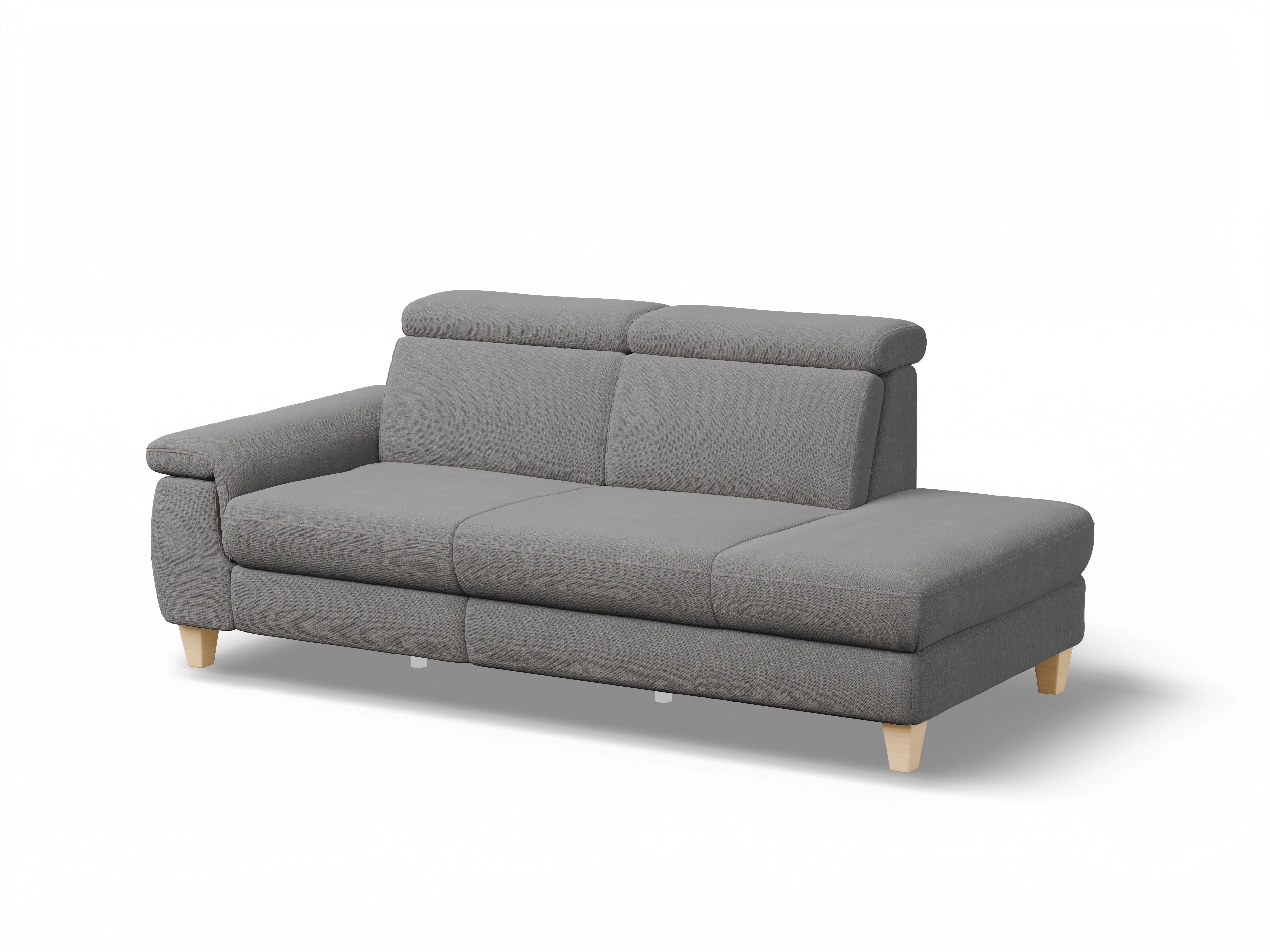 Ansicht des Produktes München Ottomane ohne Bettkasten in Stoff Grau