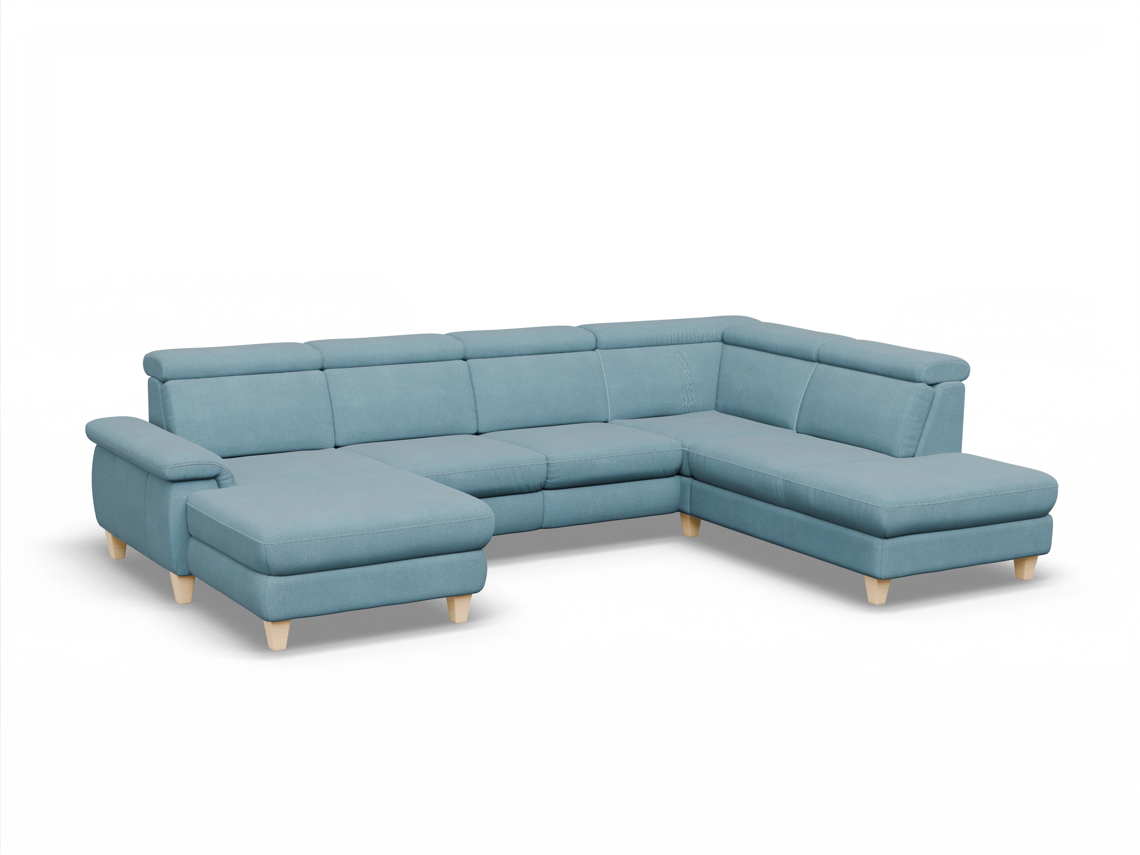 München OTLO Medium R Ansicht des Produktes München Wohnlandschaft offen beidseitig in Stoff Blau