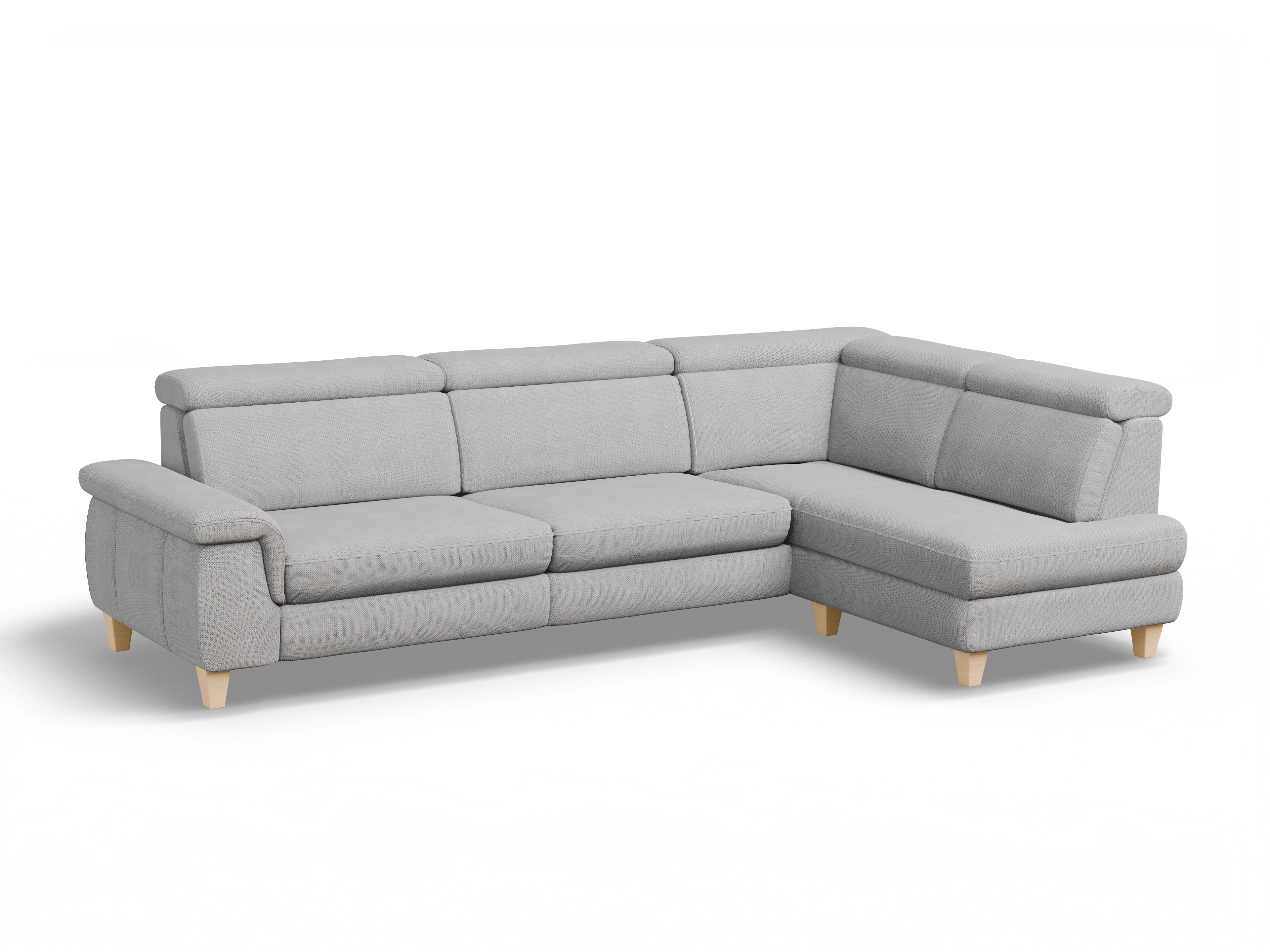 München KO Large R Ansicht des Produktes München Ecksofa rechts Abschluss offen in Stoff Grau