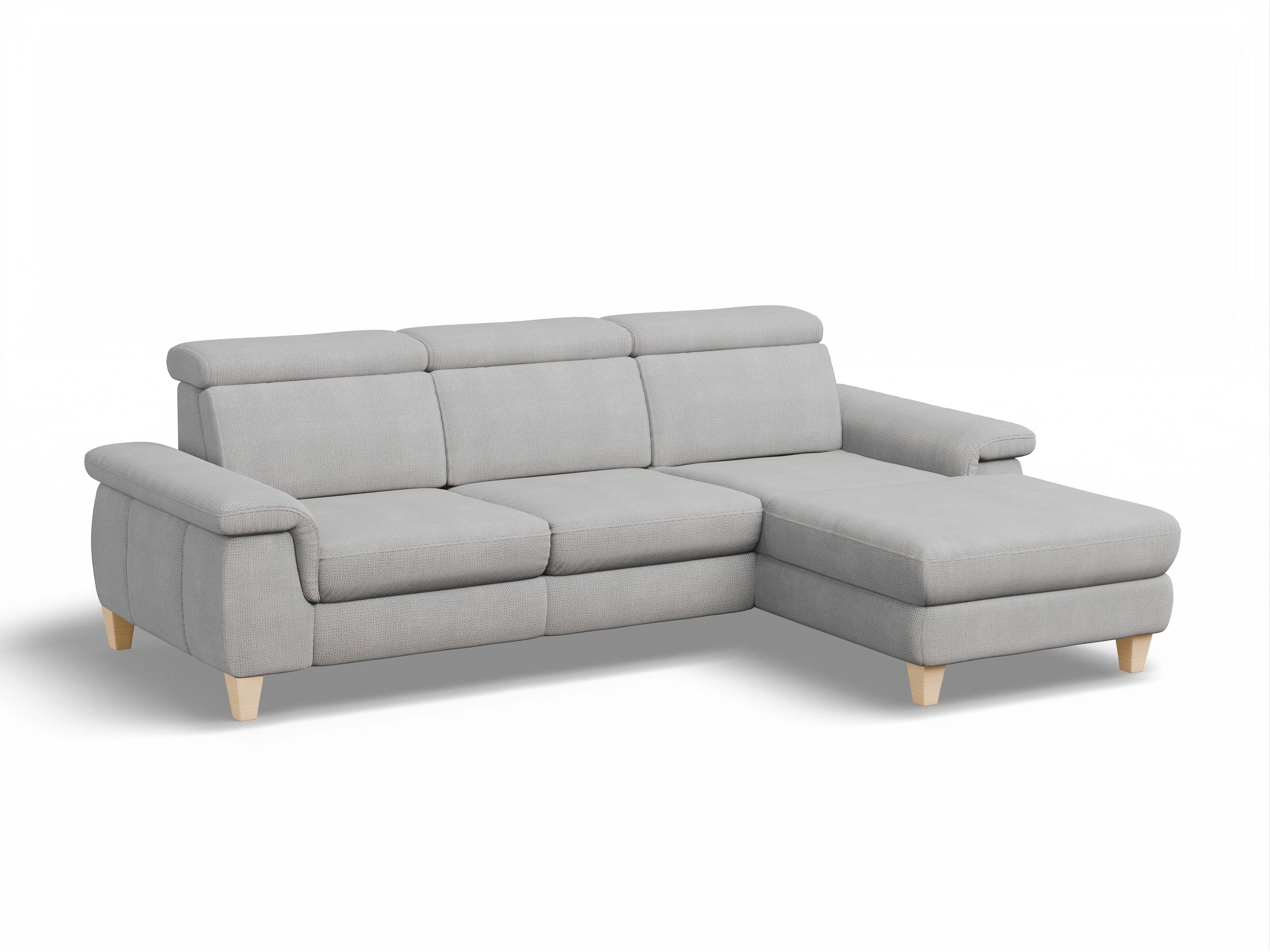 München LO Small R Ansicht des Produktes München Ecksofa rechts Abschluss offen in Stoff Grau