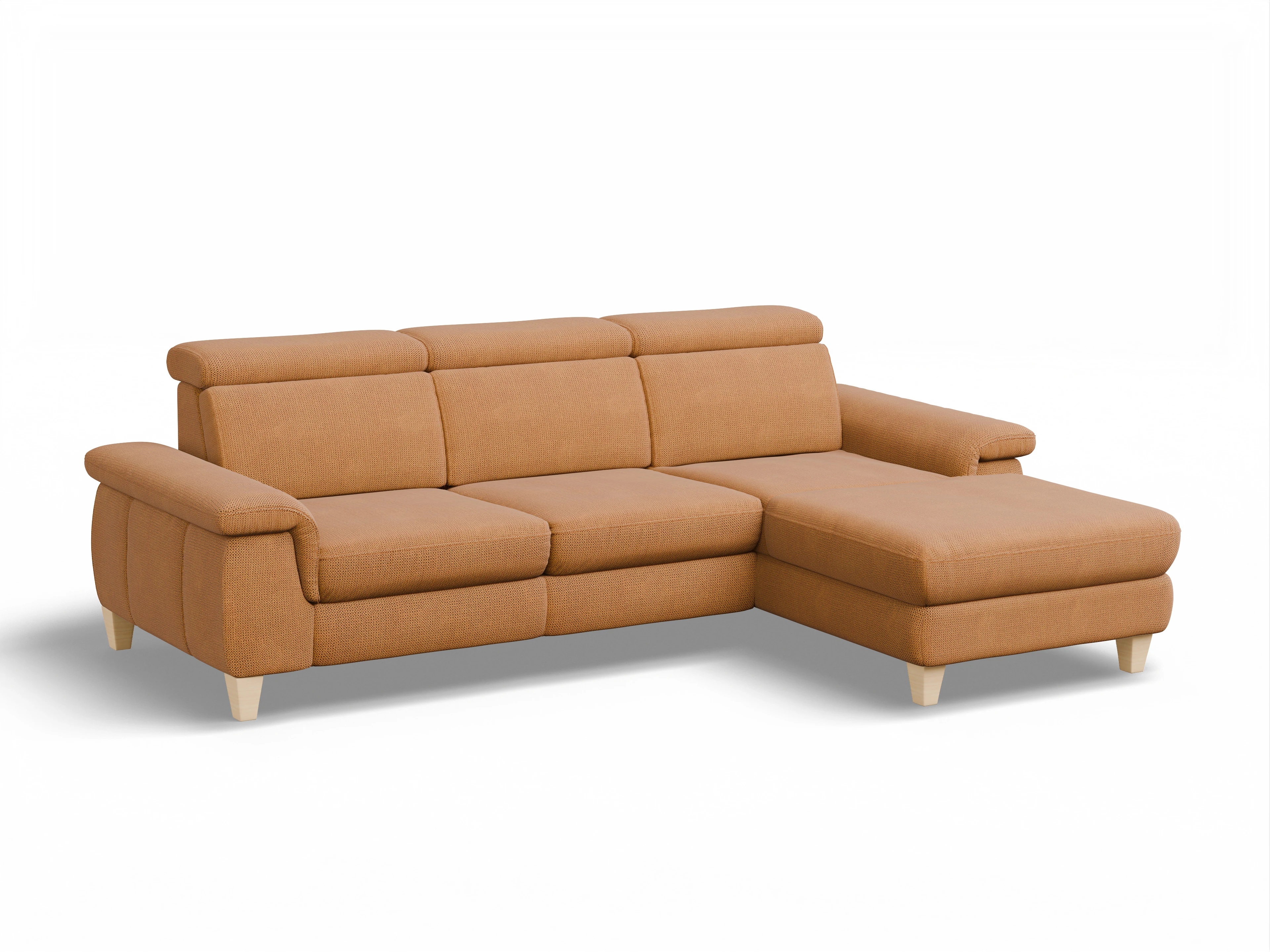 München LO Small R Ansicht des Produktes München Ecksofa rechts Abschluss offen in Stoff Gelb