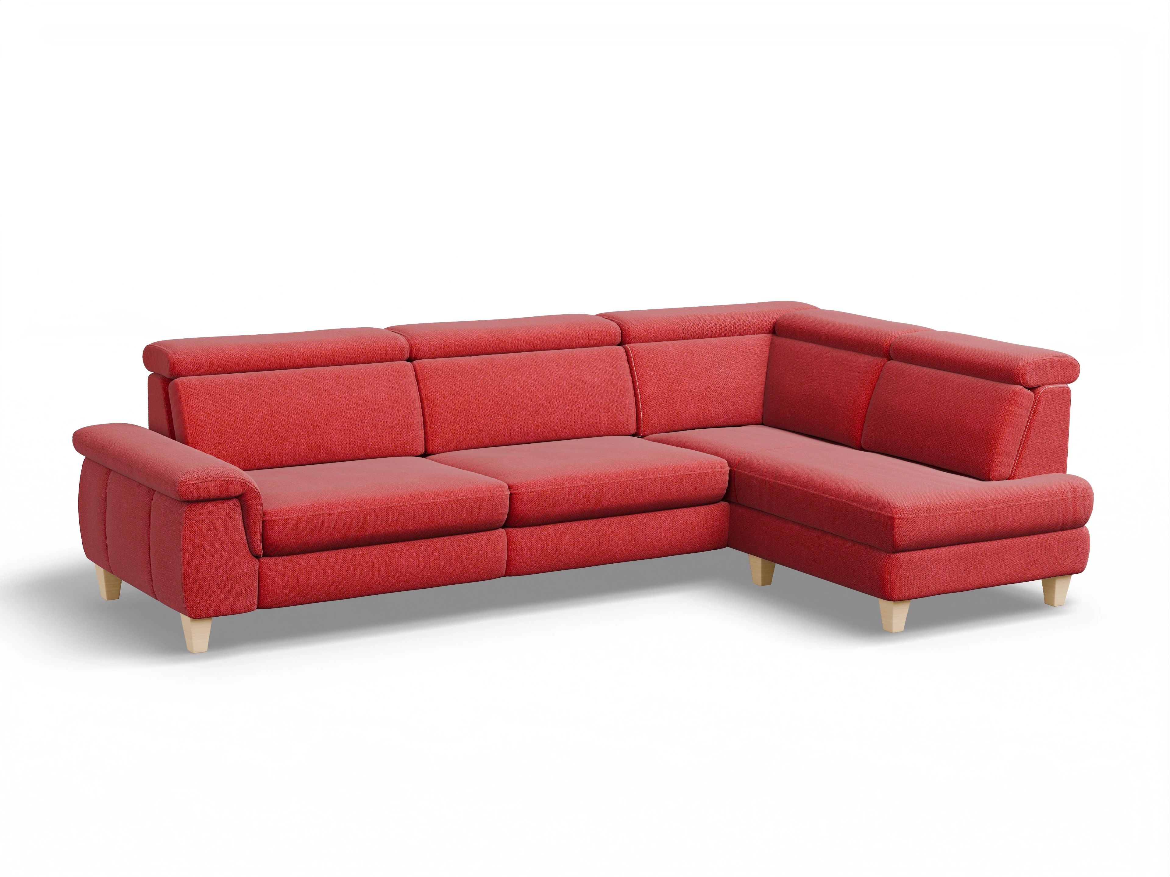 München KO Large R Ansicht des Produktes München Ecksofa rechts Abschluss offen in Stoff Rot
