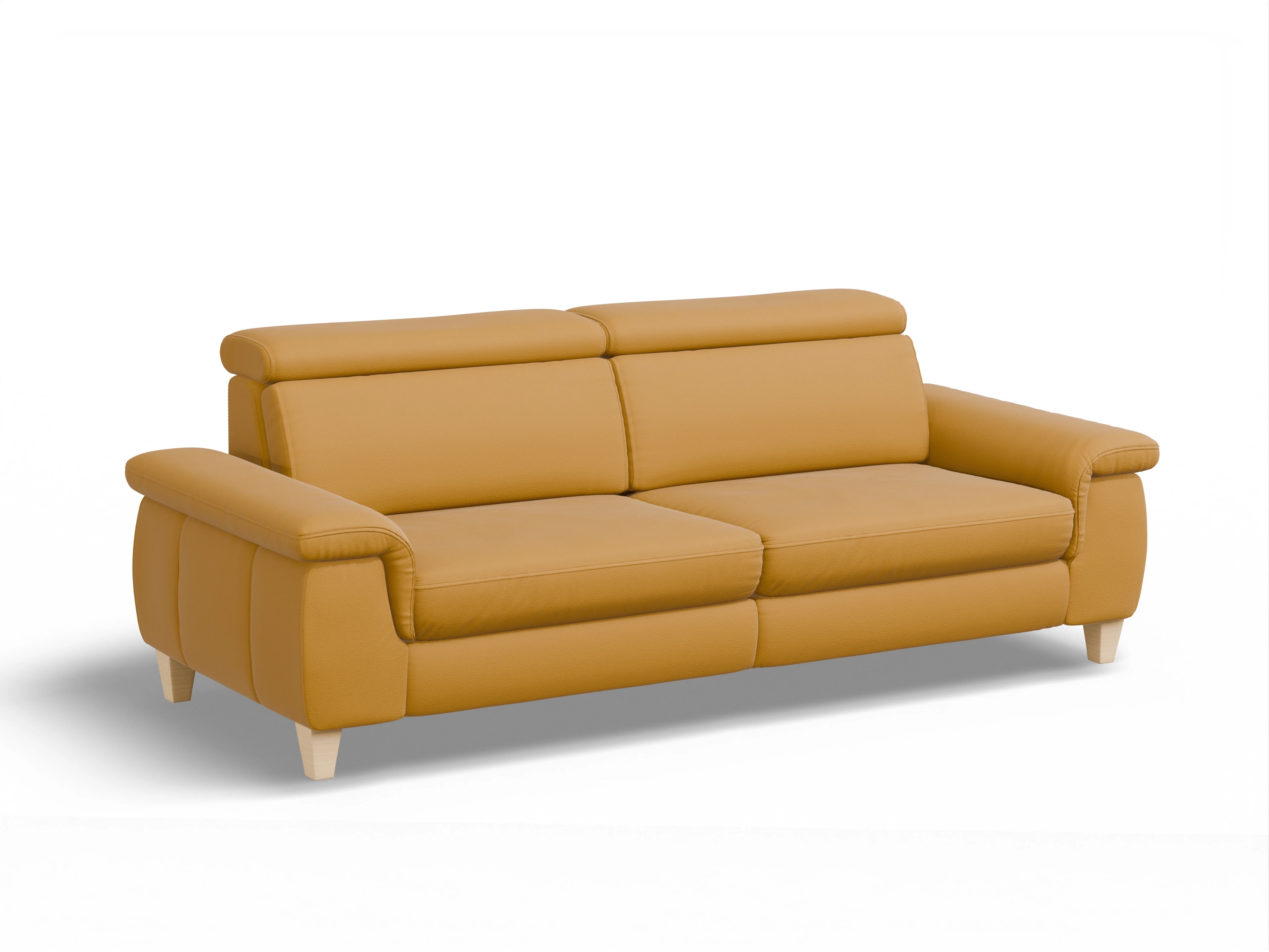 Ansicht des Produktes München 3-Sitzer Sofa in Leder Gelb