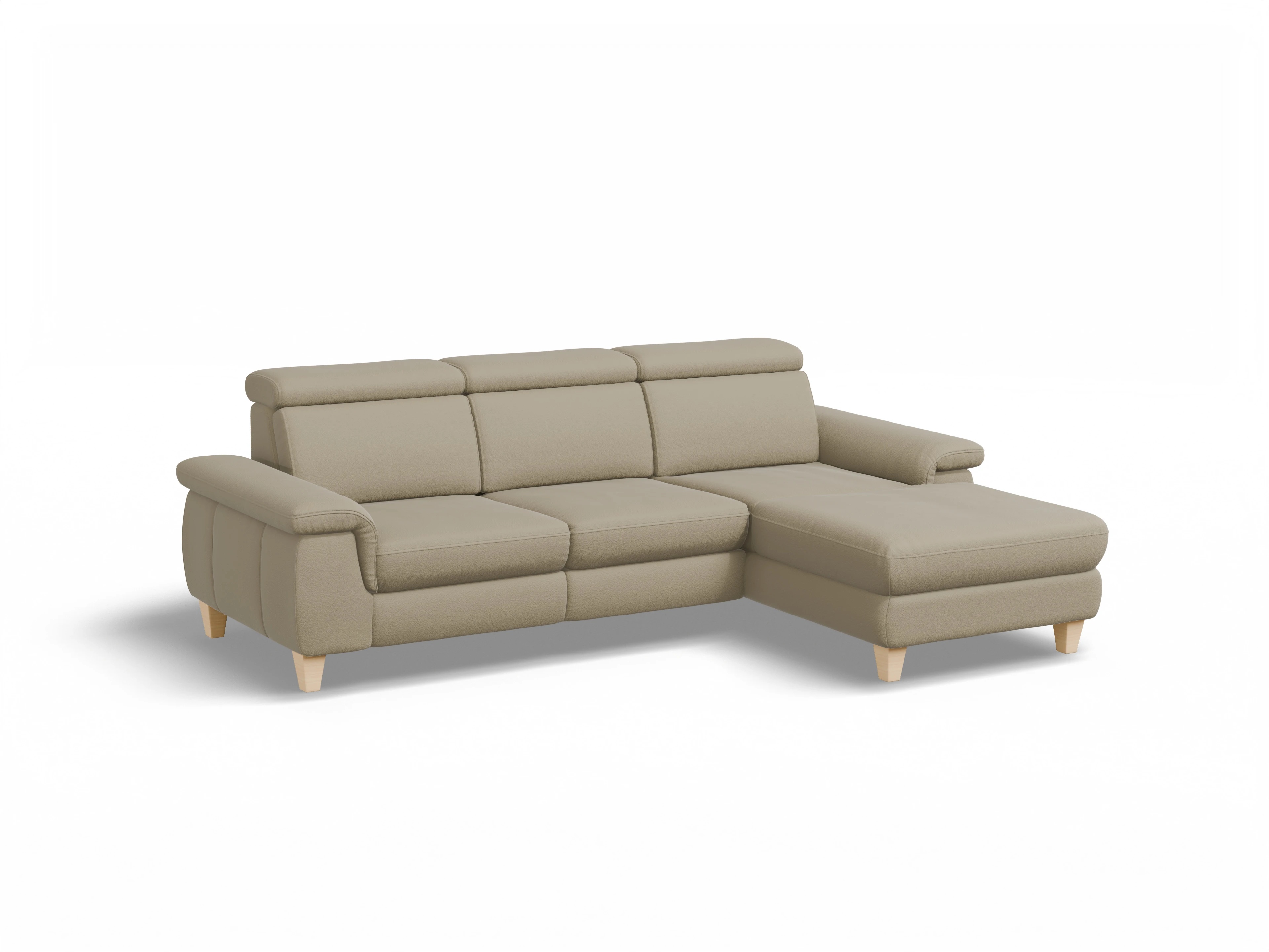 Ansicht des Produktes München Ecksofa rechts Abschluss offen in Leder Braun