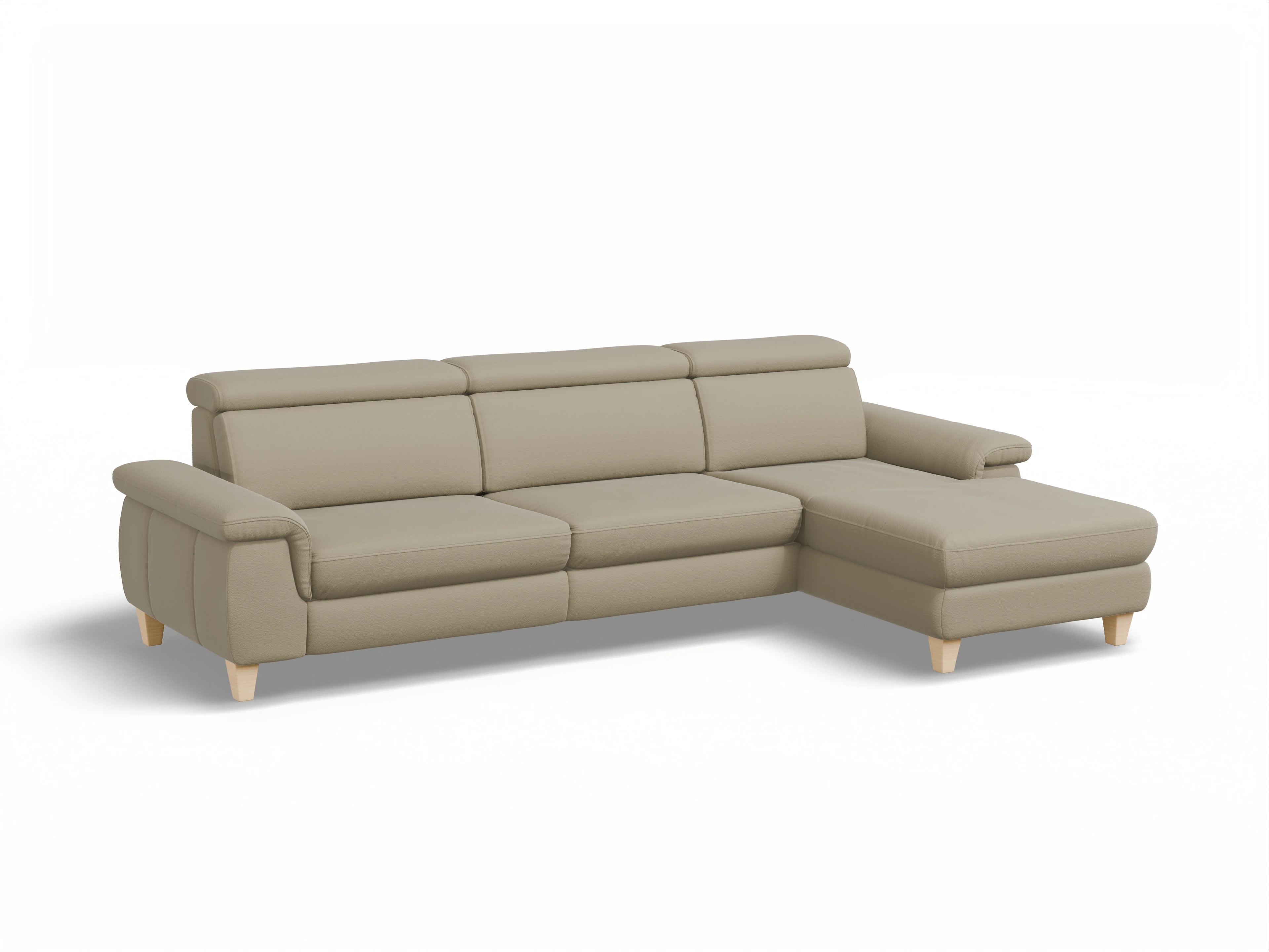 München LO Large R Ansicht des Produktes München Ecksofa rechts Abschluss offen in Leder Braun