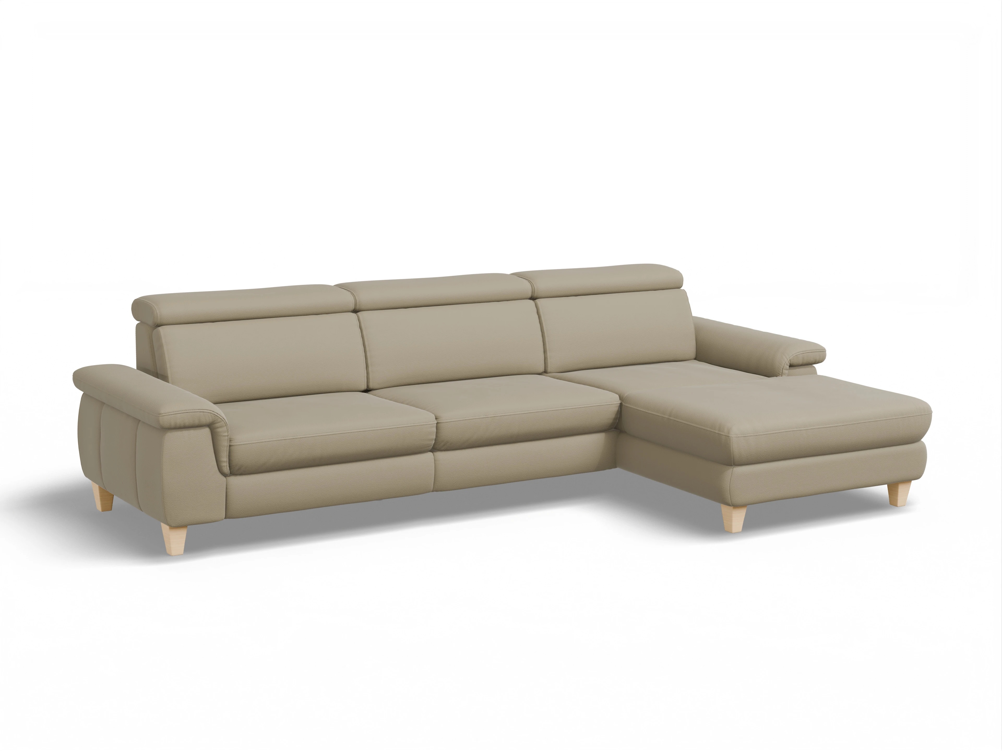 Ansicht des Produktes München Ecksofa rechts Abschluss offen in Leder Braun