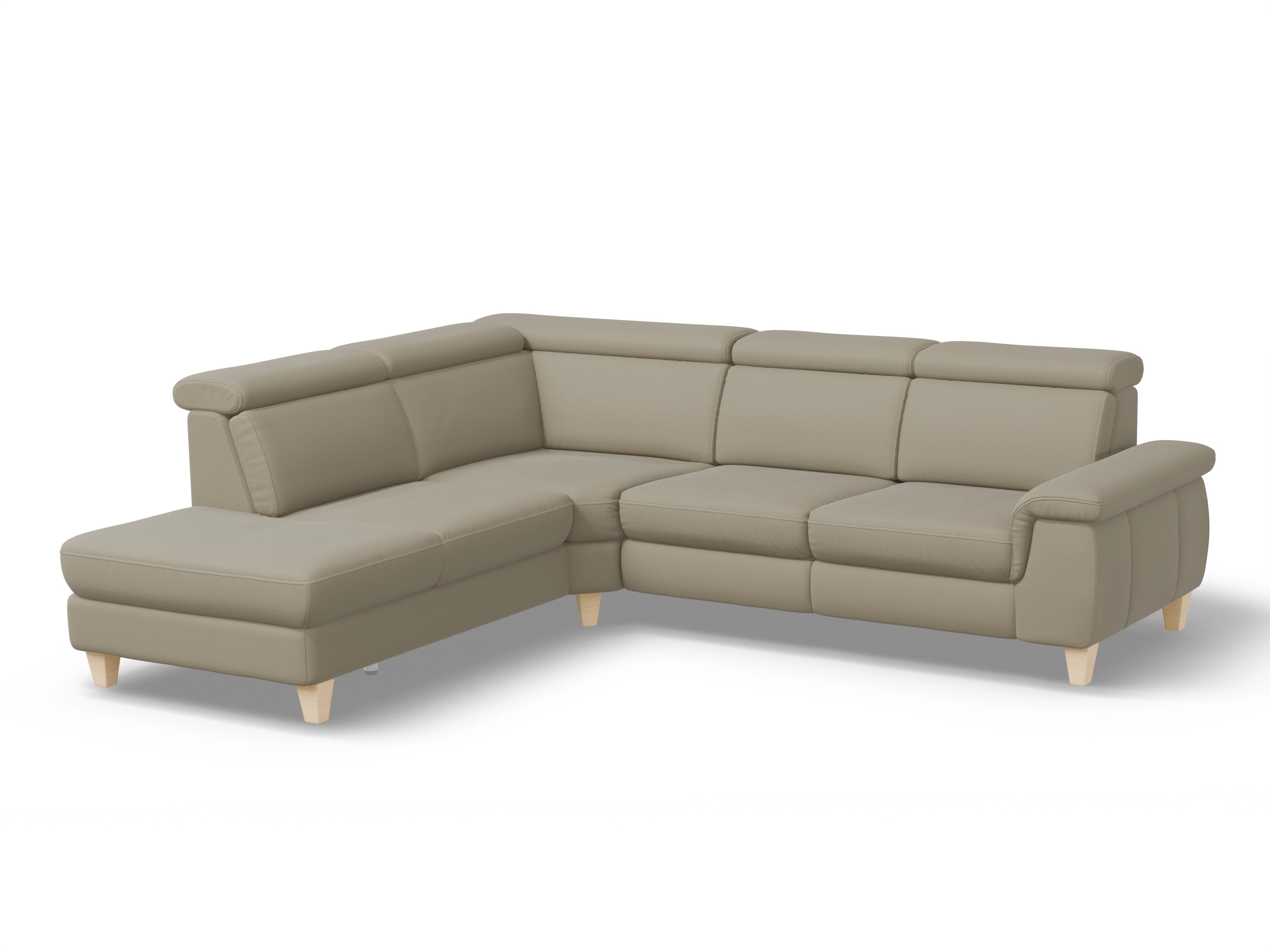 München 1AH WE Medium L Ansicht des Produktes München Ecksofa links Abschluss offen in Leder Braun