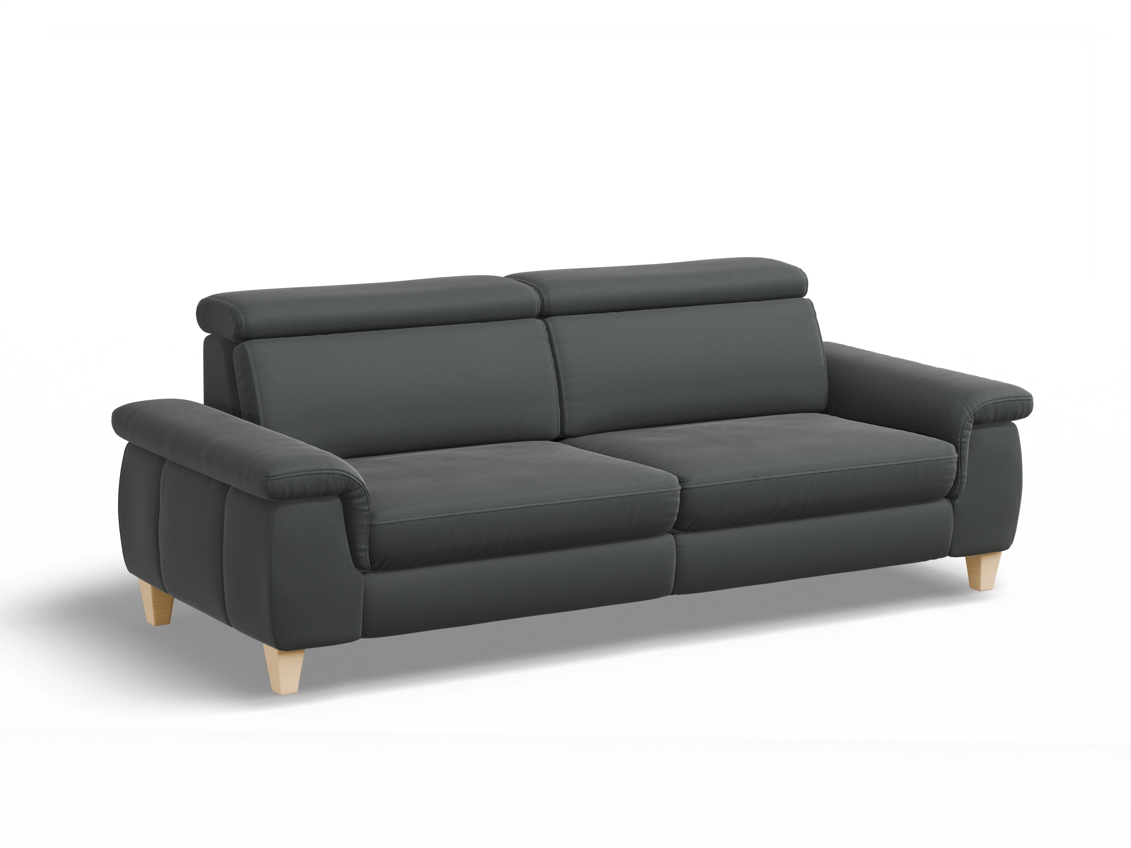 Ansicht des Produktes München 3-Sitzer Sofa in Leder Grau