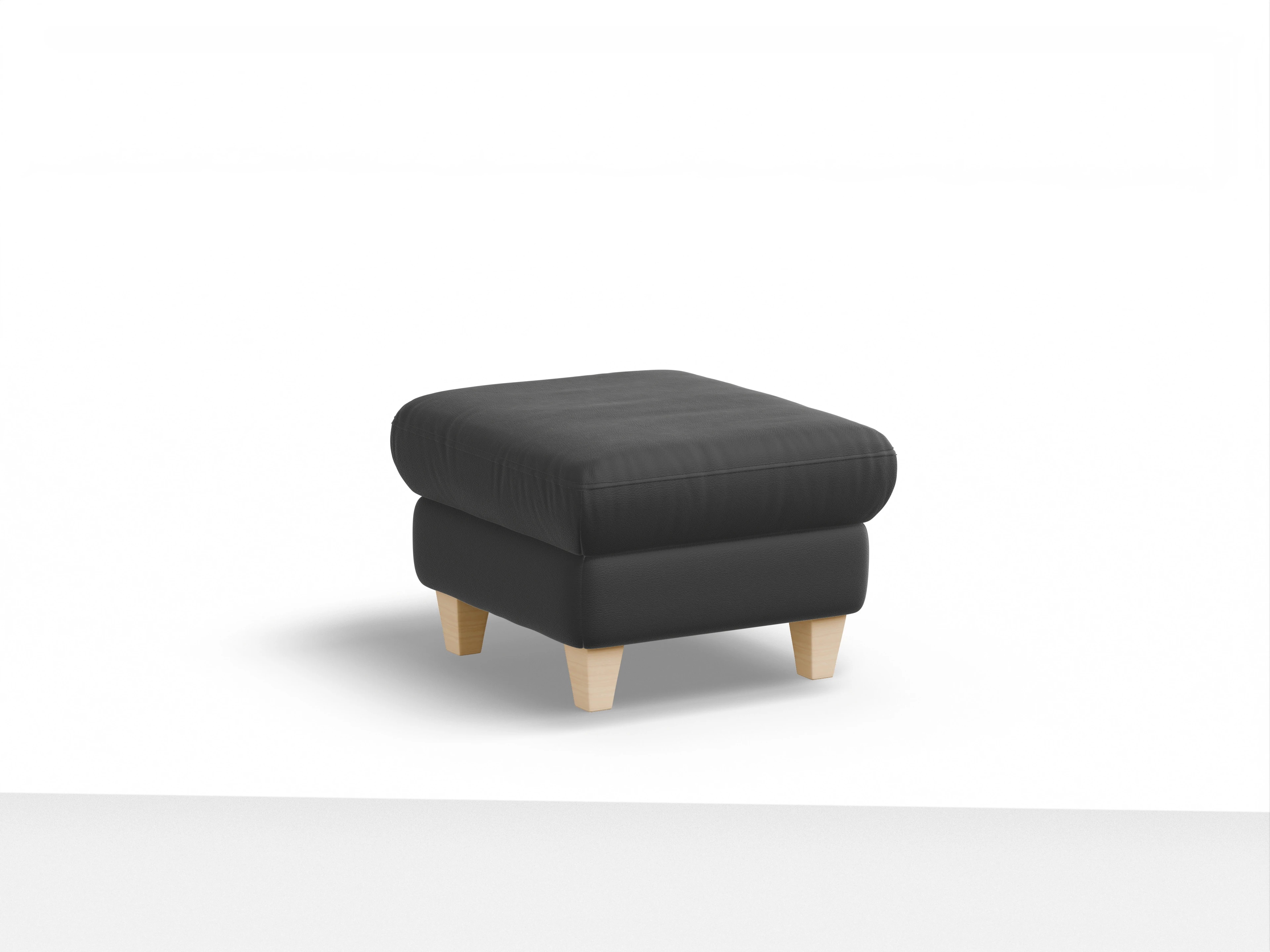 Ansicht des Produktes München Hocker in Leder Schwarz
