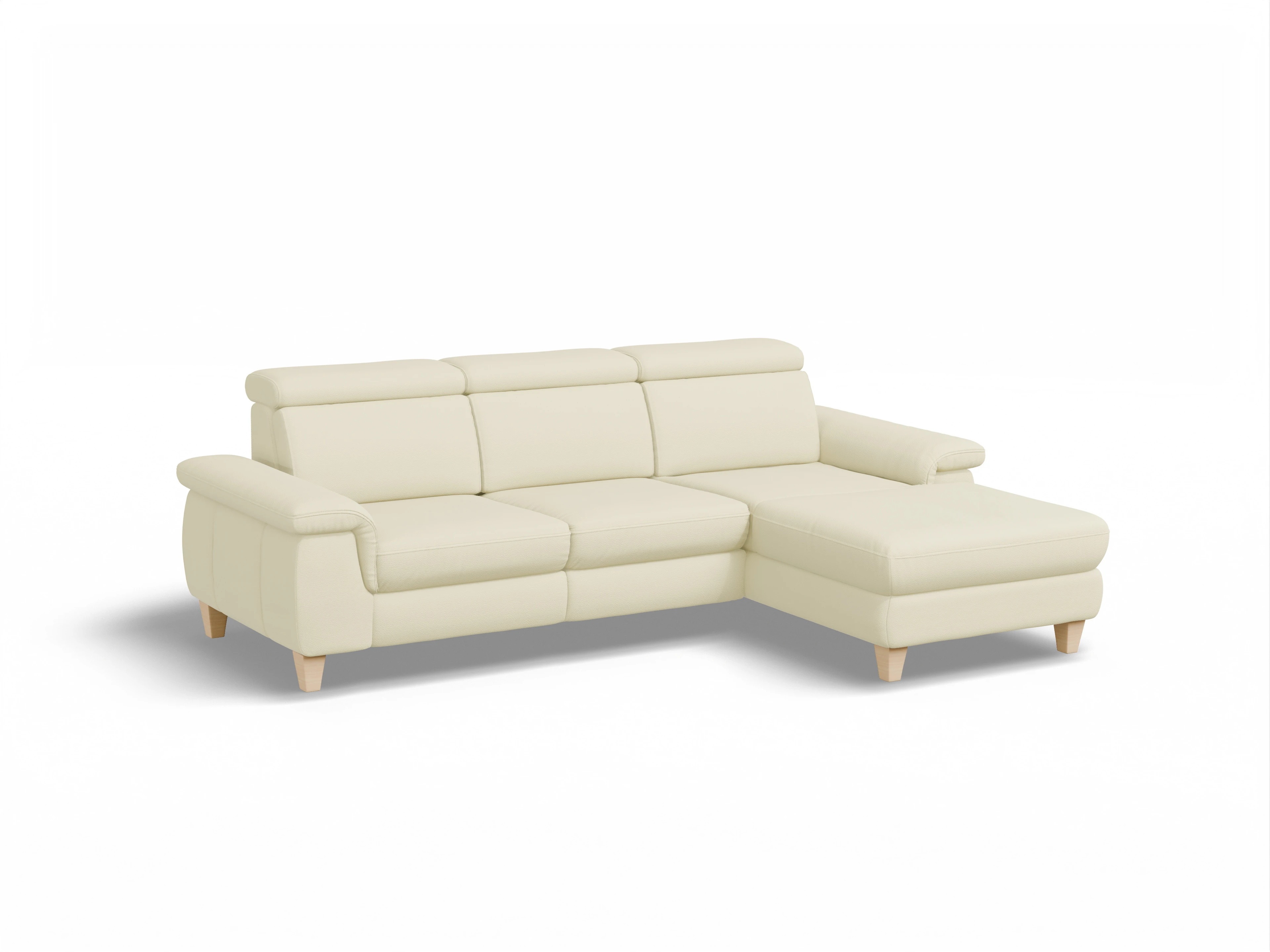 München LO Medium R Ansicht des Produktes München Ecksofa rechts Abschluss offen in Leder Grau