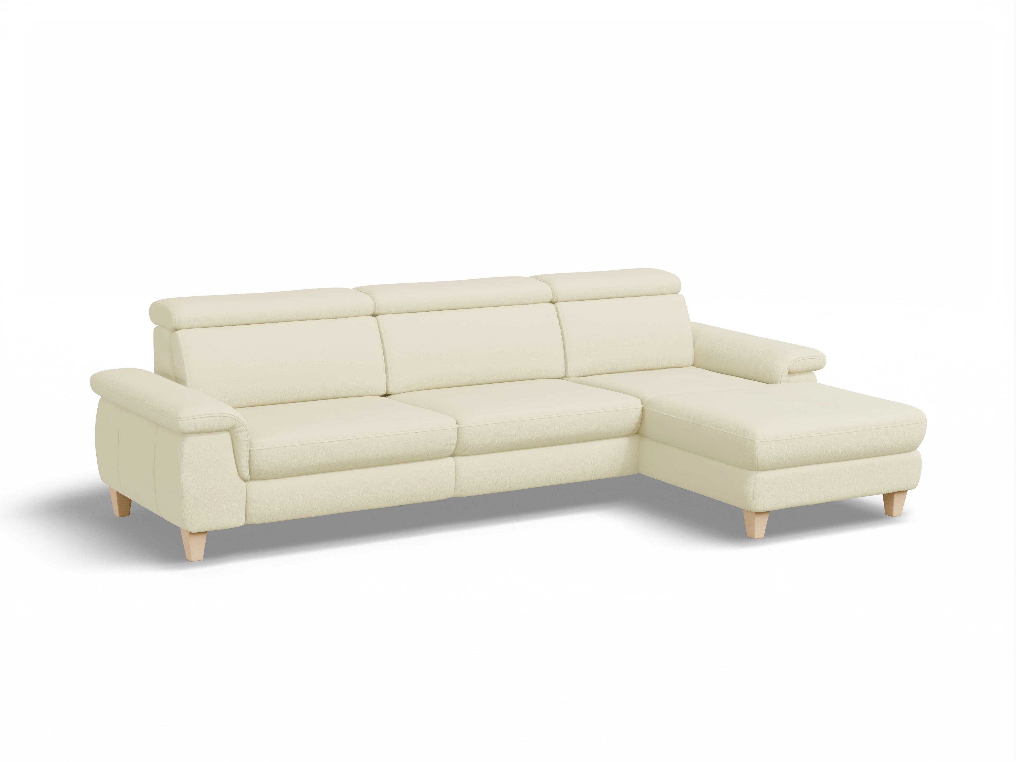 München LO Large R Ansicht des Produktes München Ecksofa rechts Abschluss offen in Leder Grau