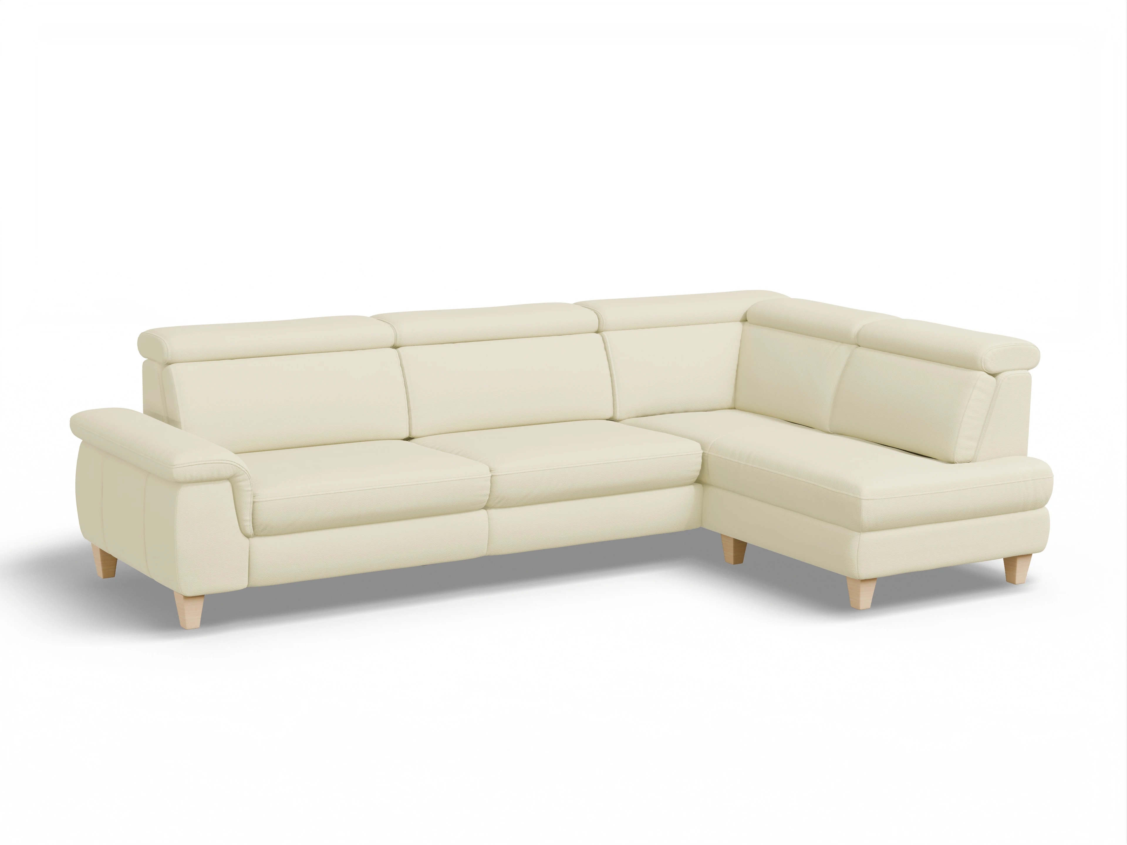 Ansicht des Produktes München Ecksofa rechts Abschluss offen in Leder Grau