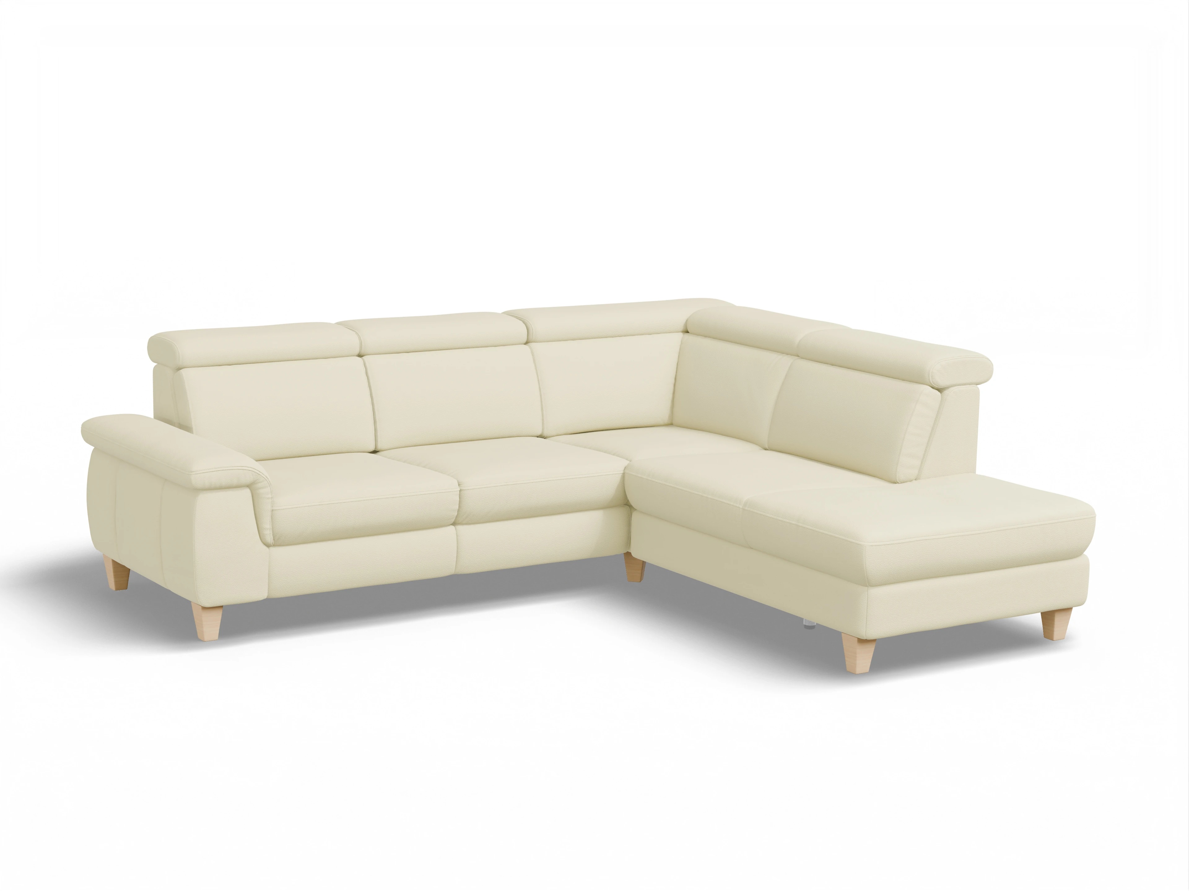 Ansicht des Produktes München Ecksofa rechts Abschluss offen in Leder Grau