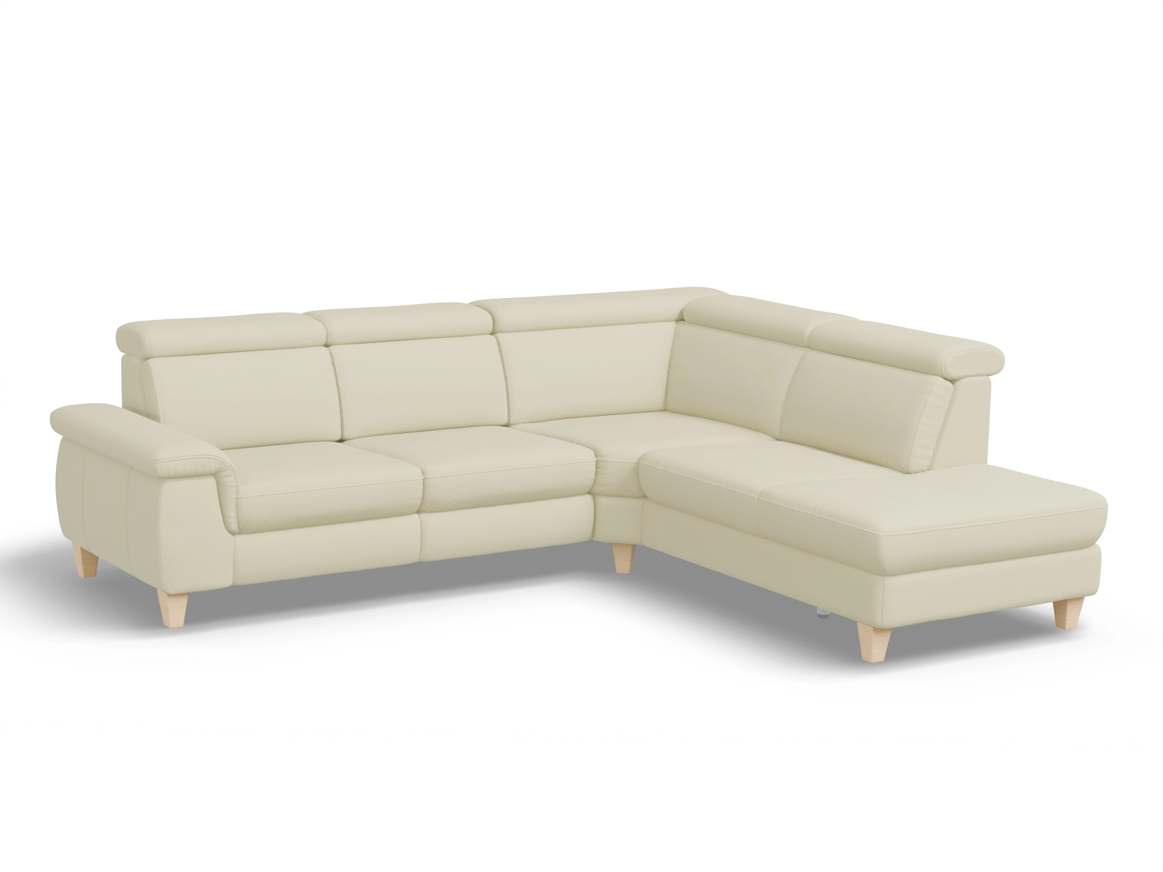 Ansicht des Produktes München Ecksofa rechts Abschluss offen in Leder Grau