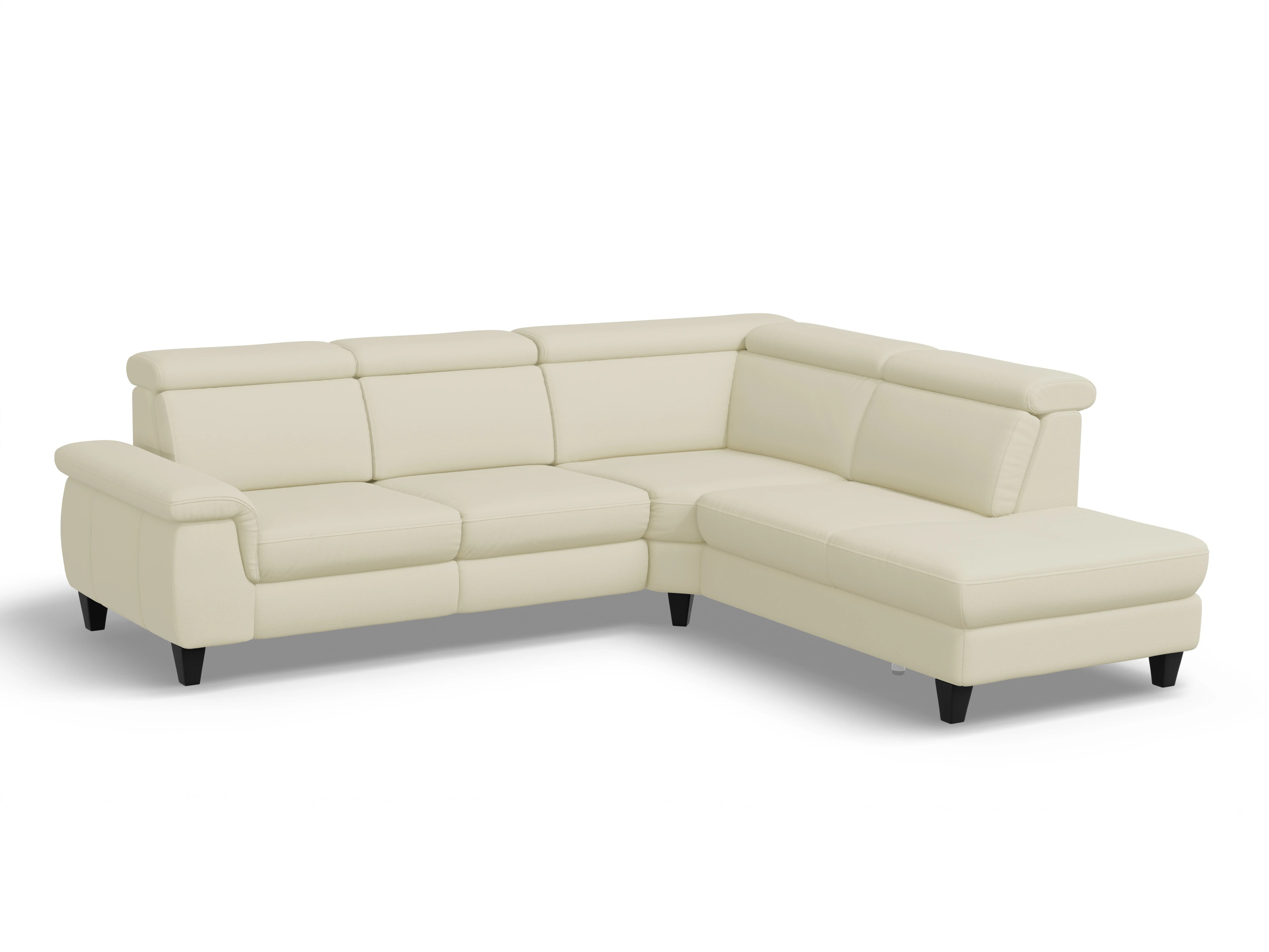 Ansicht des Produktes München Ecksofa rechts Abschluss offen in Leder Grau