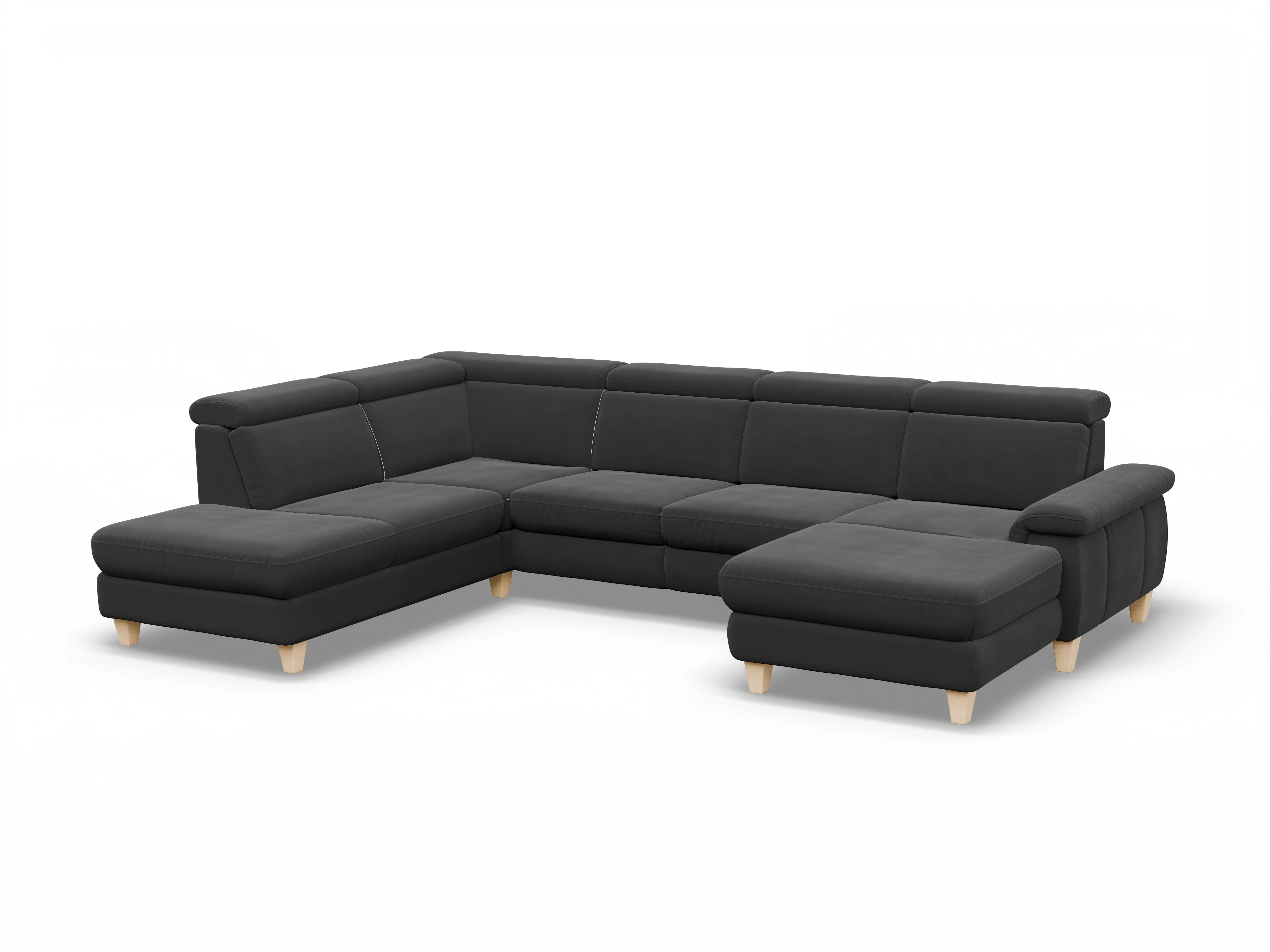 Ansicht des Produktes München Wohnlandschaft offen beidseitig in Stoff Grau