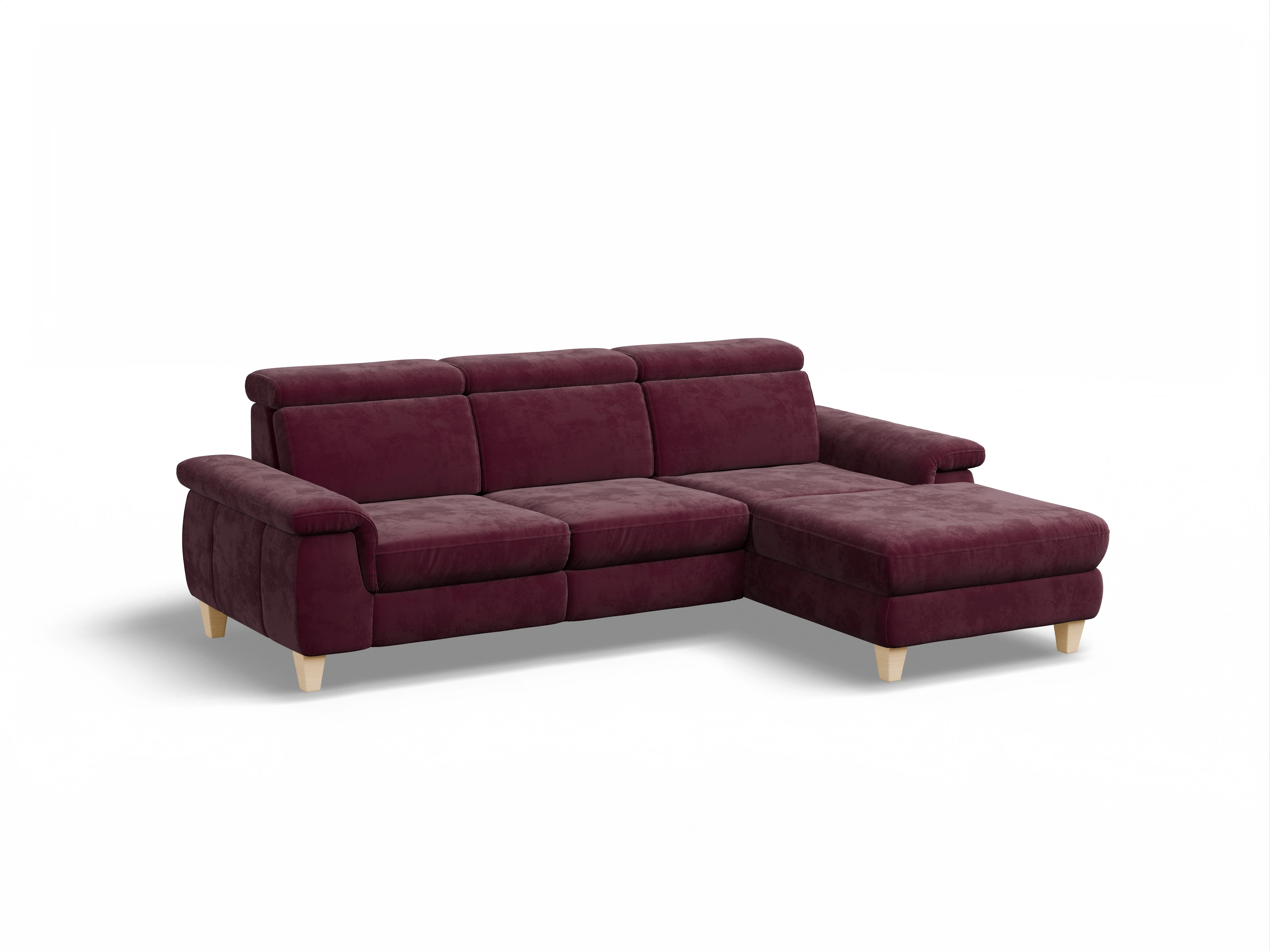 München LO Medium R Ansicht des Produktes München Ecksofa rechts Abschluss offen in Stoff Rot