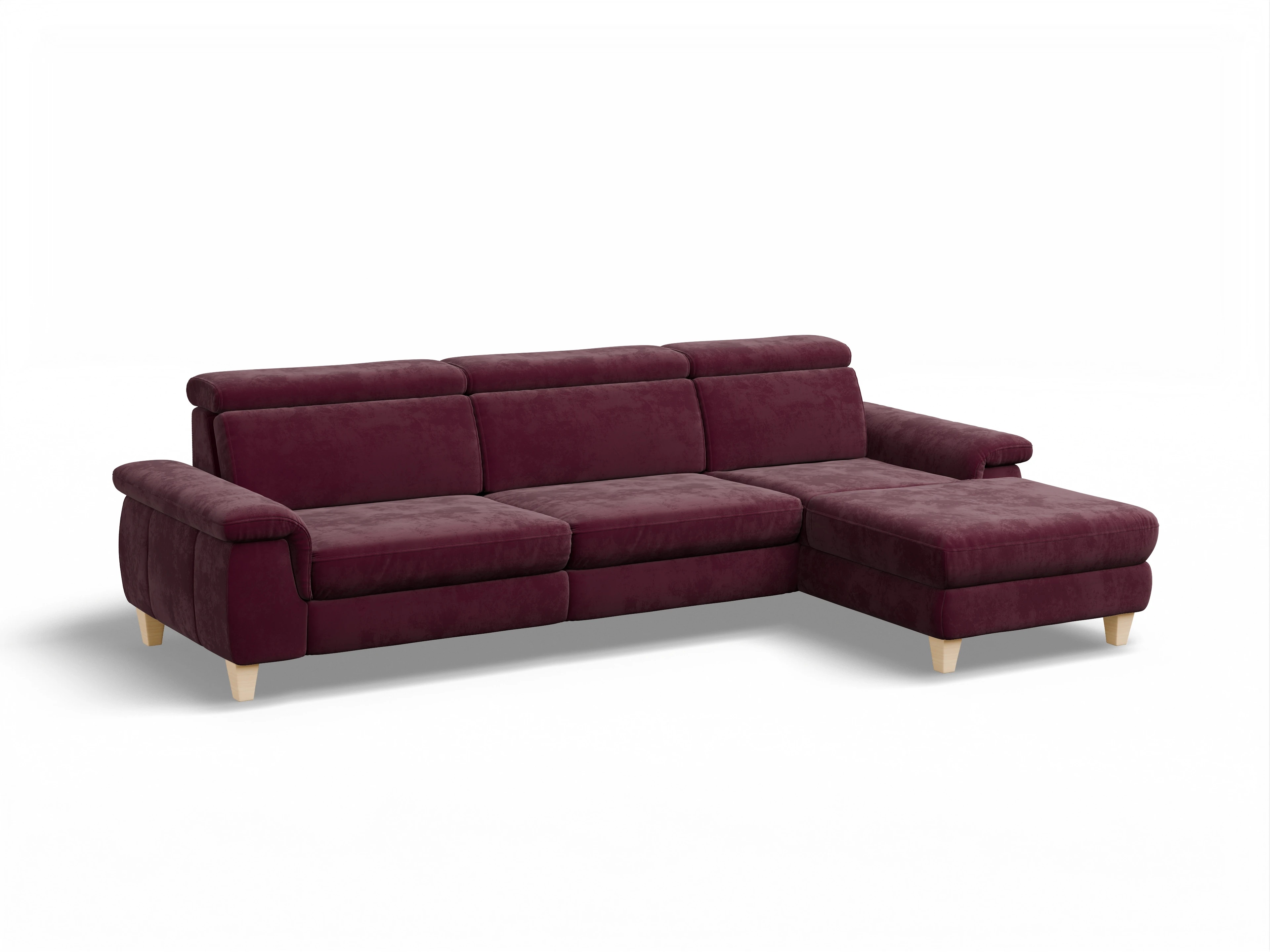 München LO Large R Ansicht des Produktes München Ecksofa rechts Abschluss offen in Stoff Rot