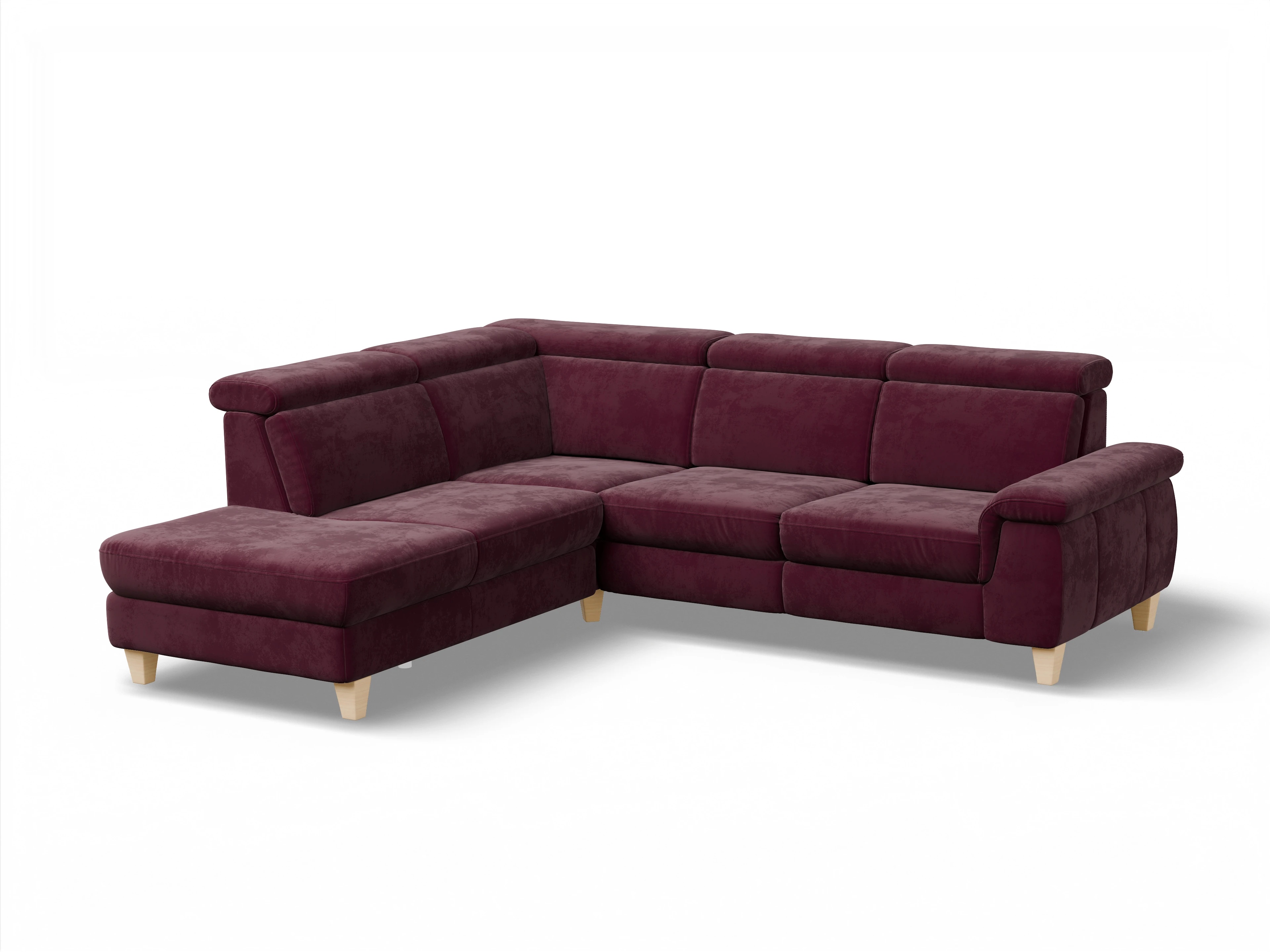 München 1AH WEkl Medium L Ansicht des Produktes München Ecksofa links mit Armlehne in Stoff Blau