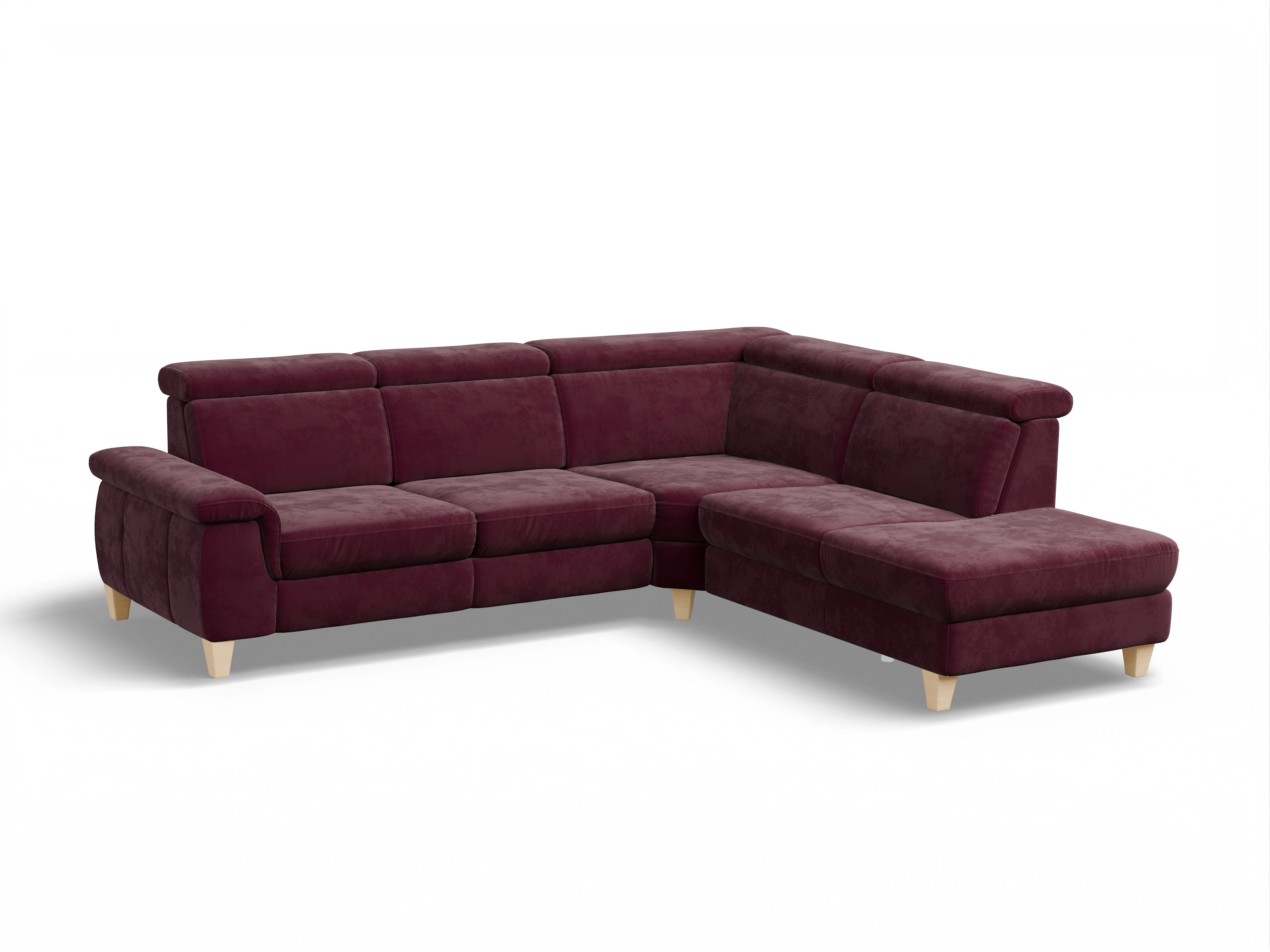Ansicht des Produktes München Ecksofa rechts Abschluss offen in Stoff Blau