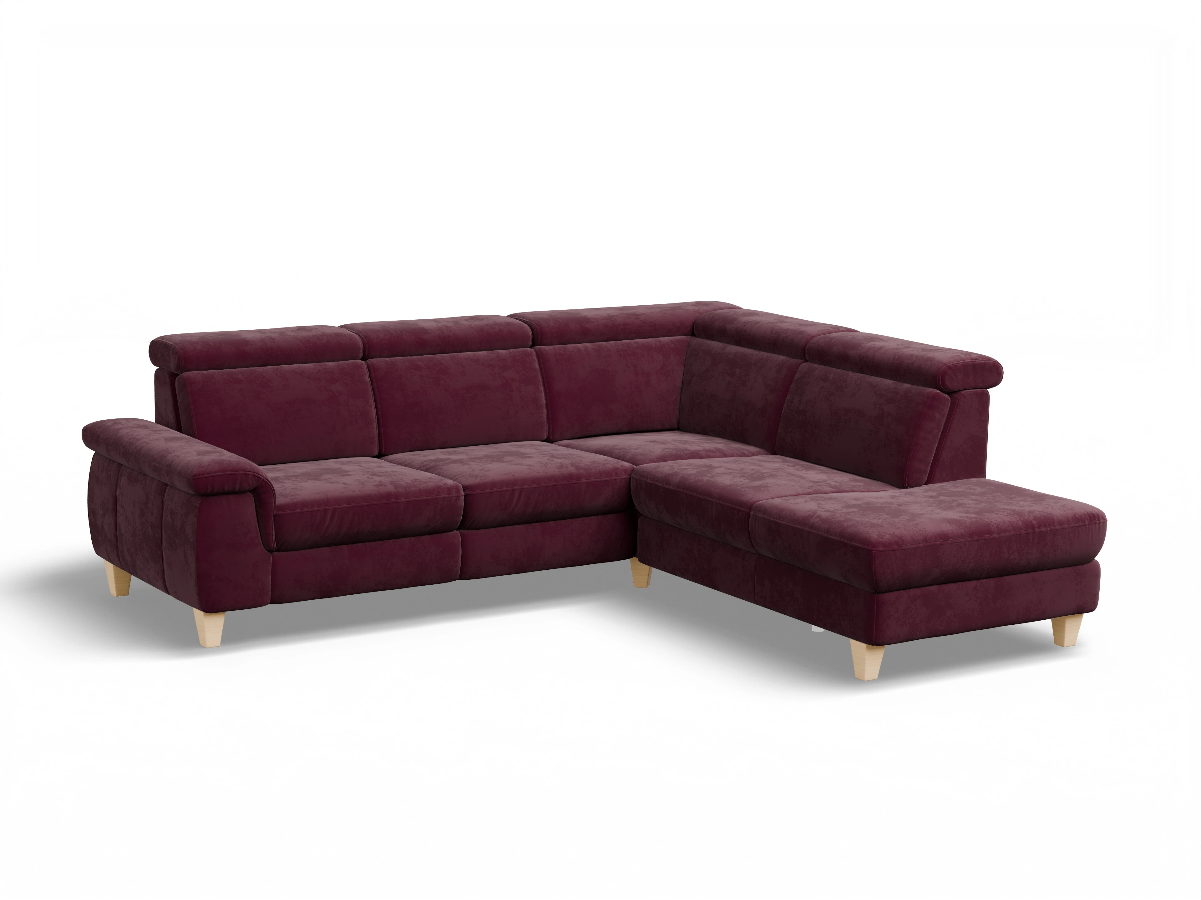 Ansicht des Produktes München Ecksofa rechts Abschluss offen in Stoff Blau