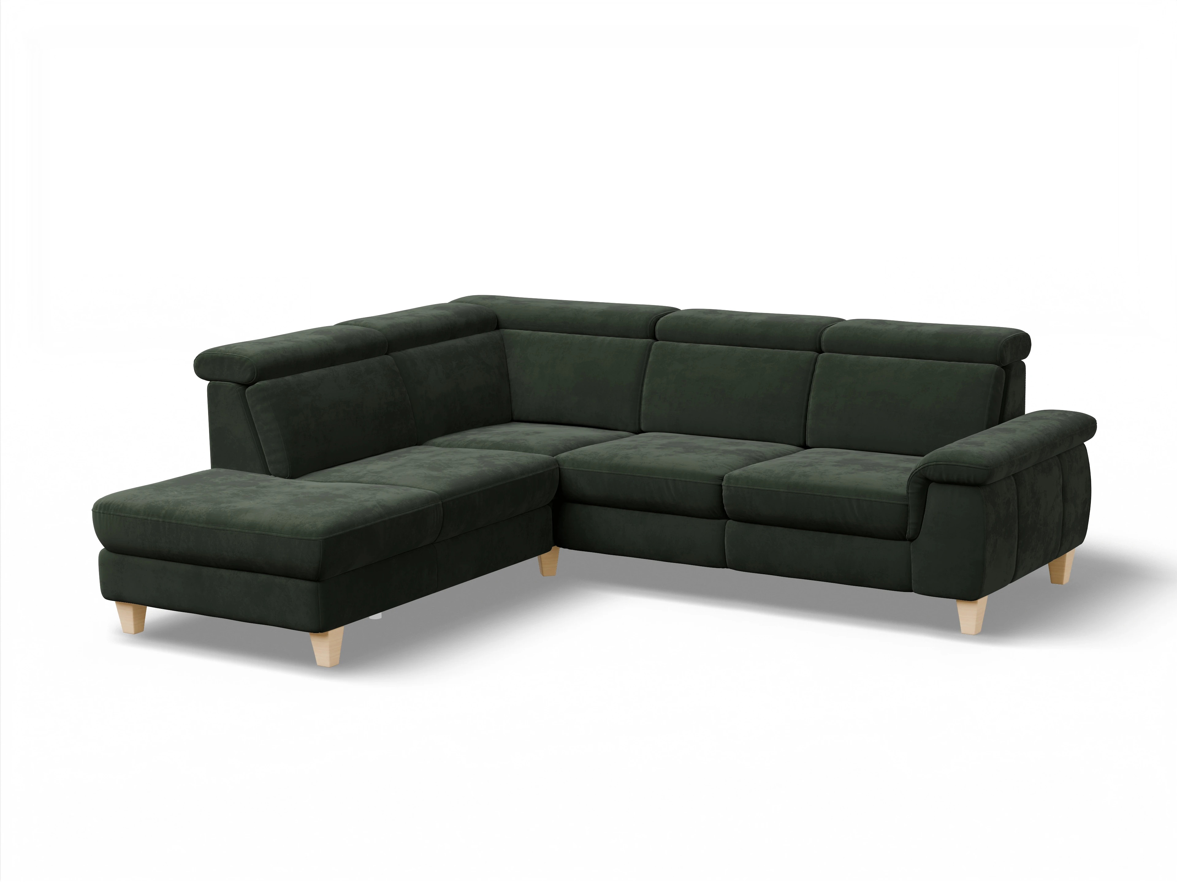 München 1AH WEkl Medium L Ansicht des Produktes München Ecksofa links mit Armlehne in Stoff Grün