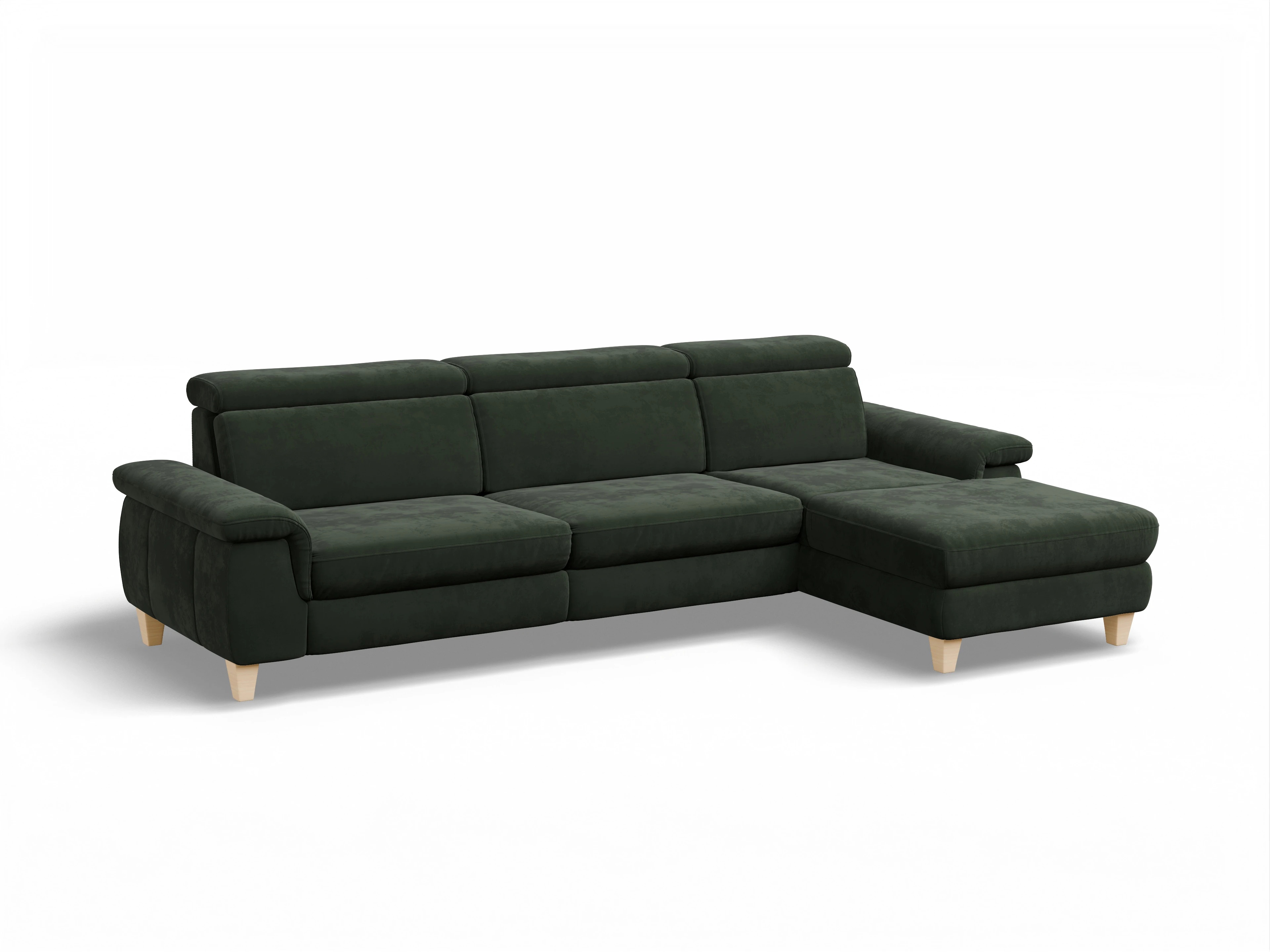 München LO Large R Ansicht des Produktes München Ecksofa rechts Abschluss offen in Stoff Grün