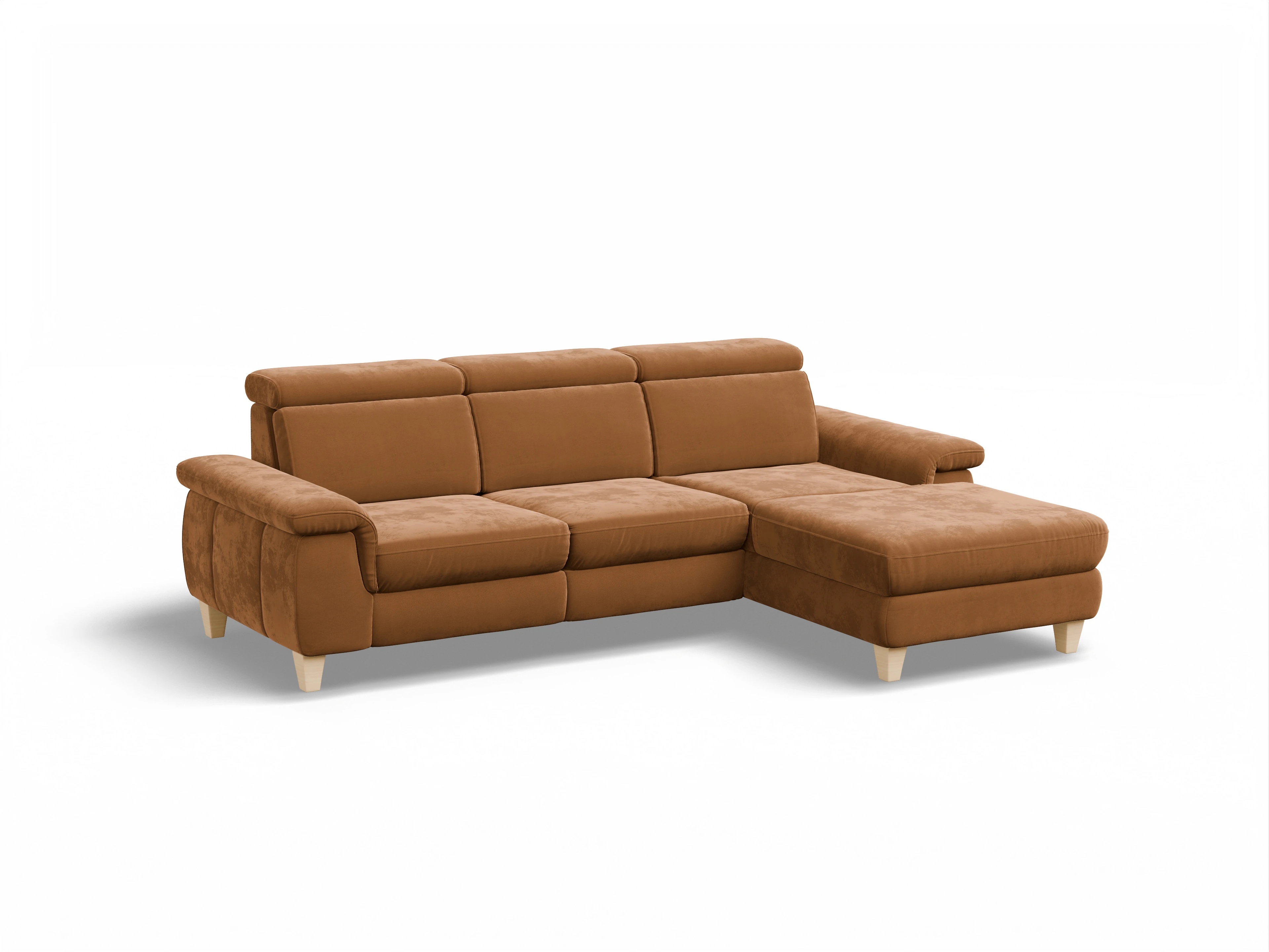 München LO Medium R Ansicht des Produktes München Ecksofa rechts Abschluss offen in Stoff Gelb
