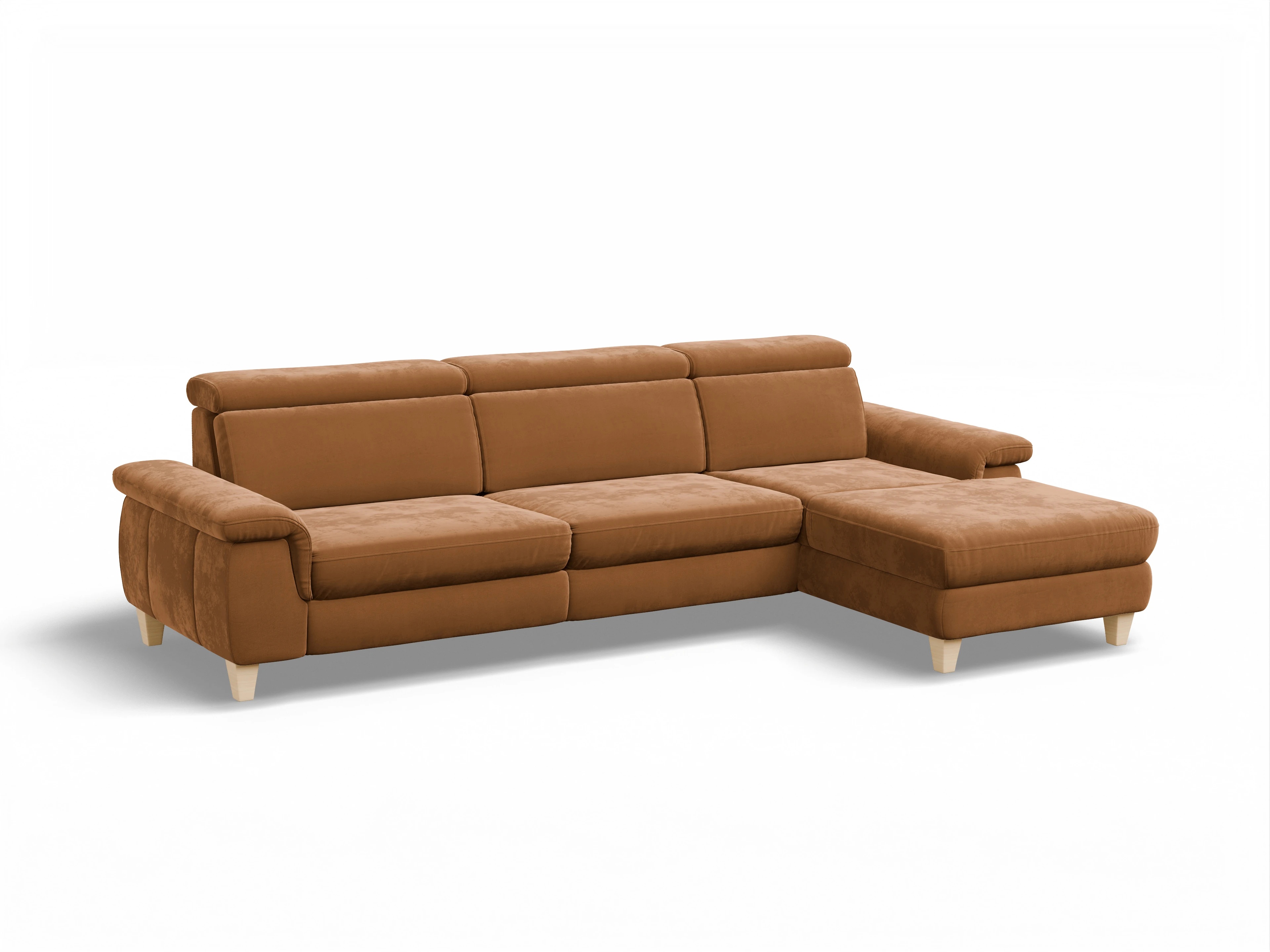 München LO Large R Ansicht des Produktes München Ecksofa rechts Abschluss offen in Stoff Gelb