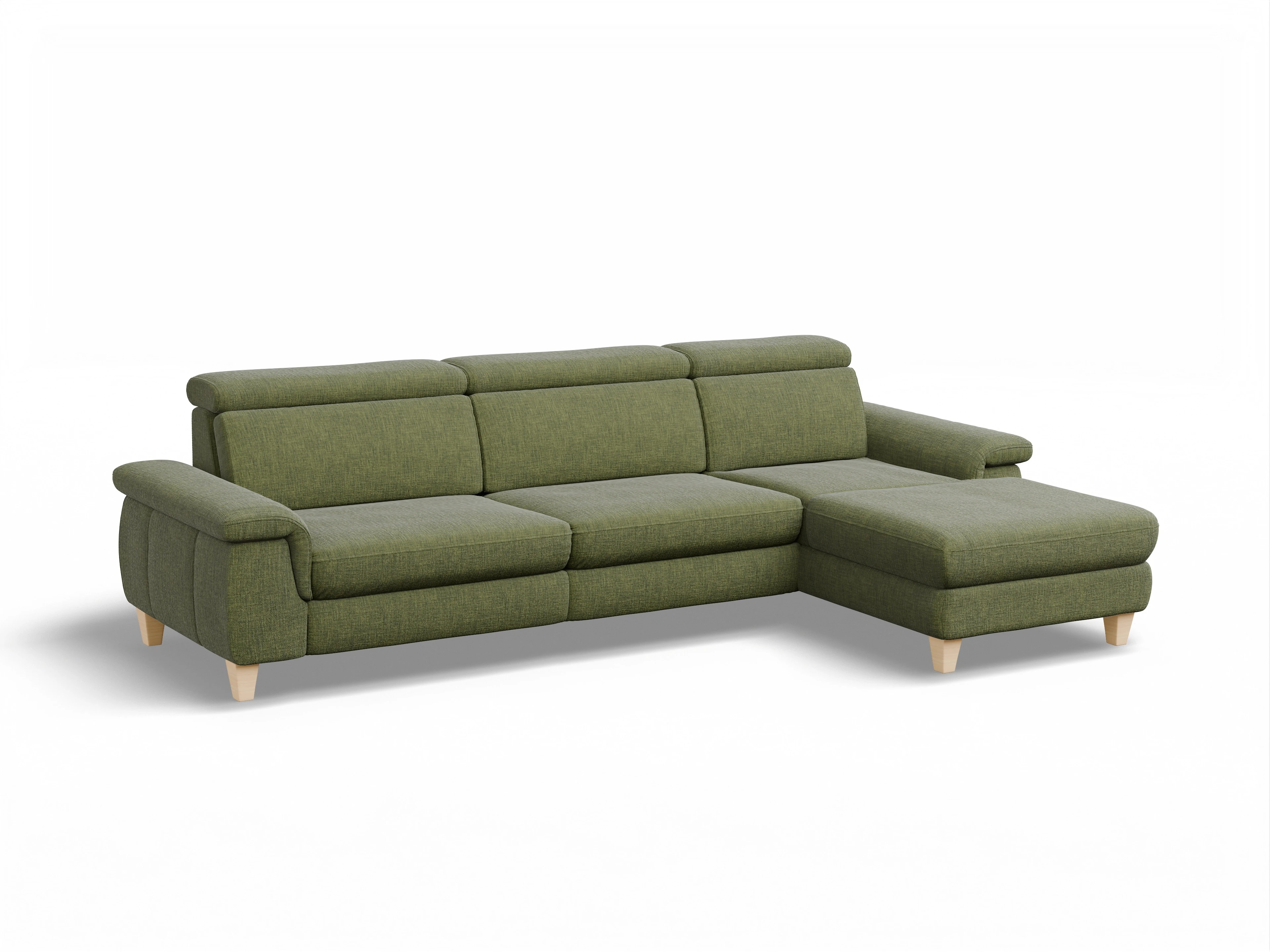 München LO Large R Ansicht des Produktes München Ecksofa rechts Abschluss offen in Stoff Grün