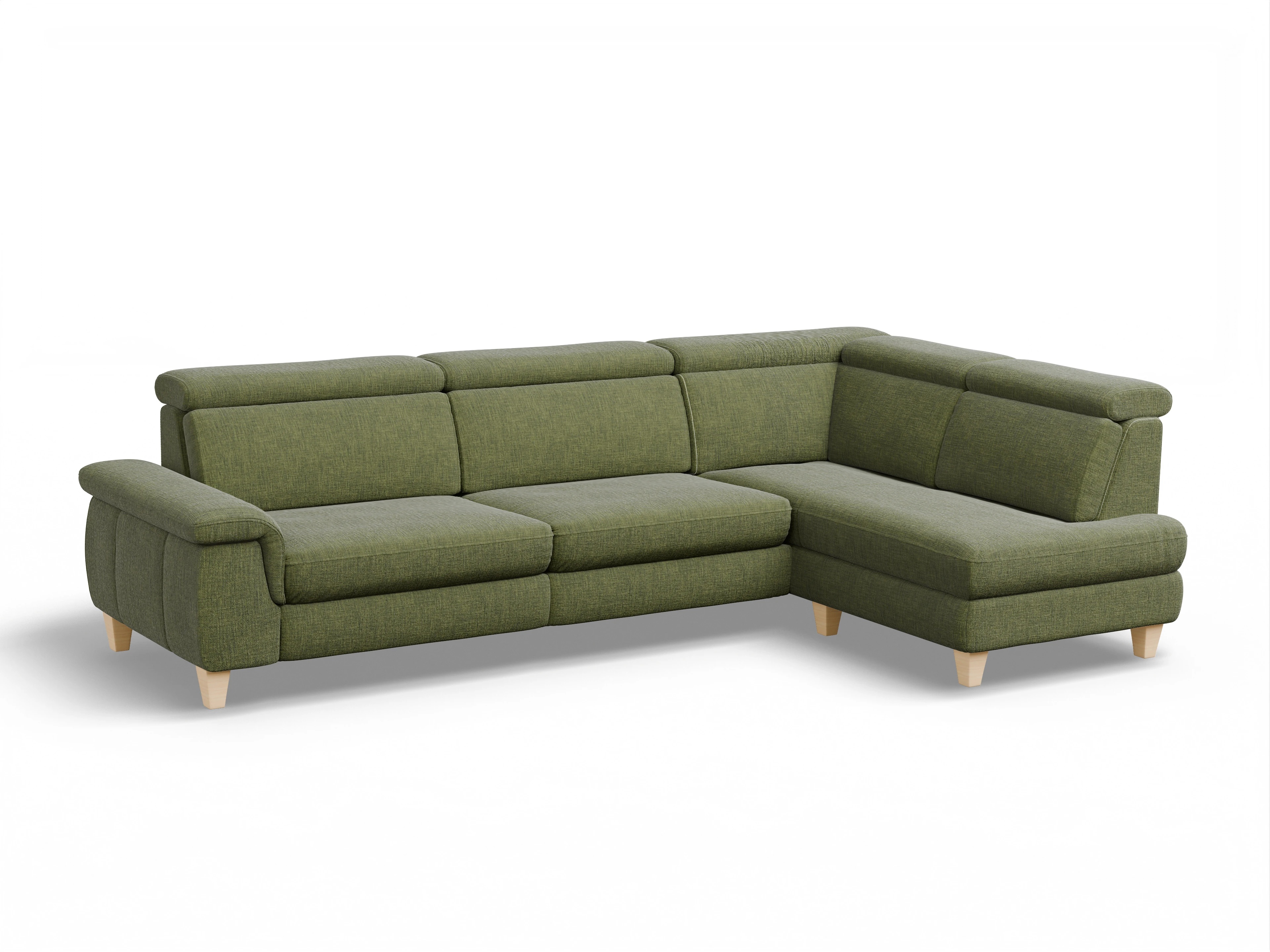 München KO Large R Ansicht des Produktes München Ecksofa rechts Abschluss offen in Stoff Grün