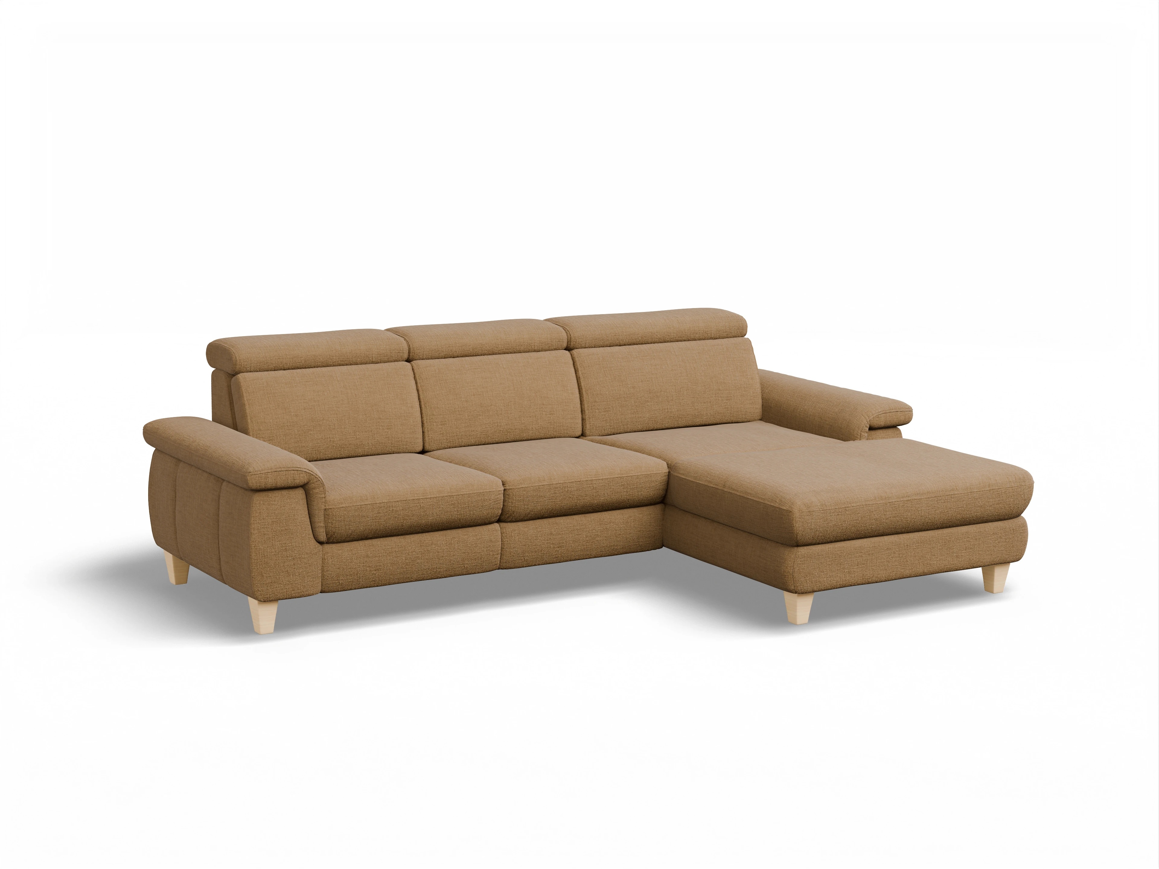 München LOgroß Medium R Ansicht des Produktes München Ecksofa rechts Abschluss offen in Stoff Orange