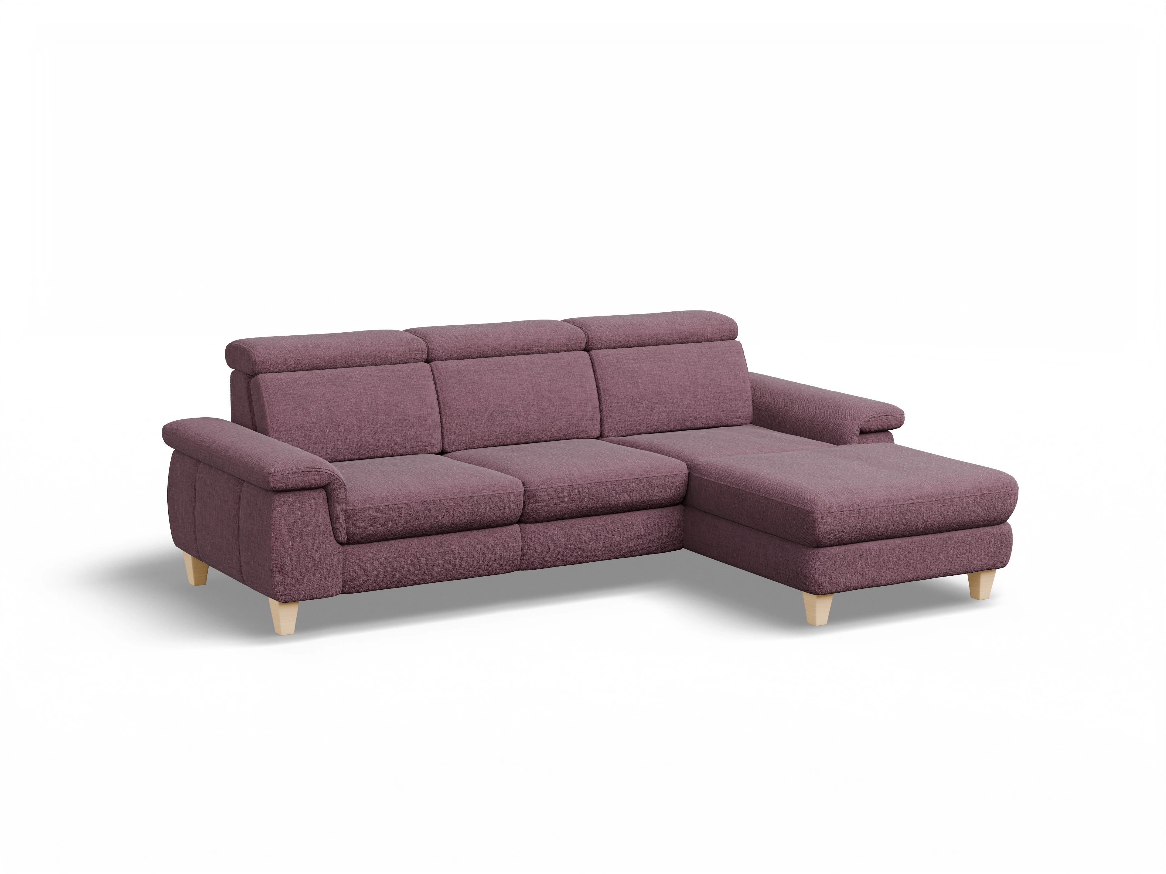 Ansicht des Produktes München Ecksofa rechts Abschluss offen in Stoff Rot