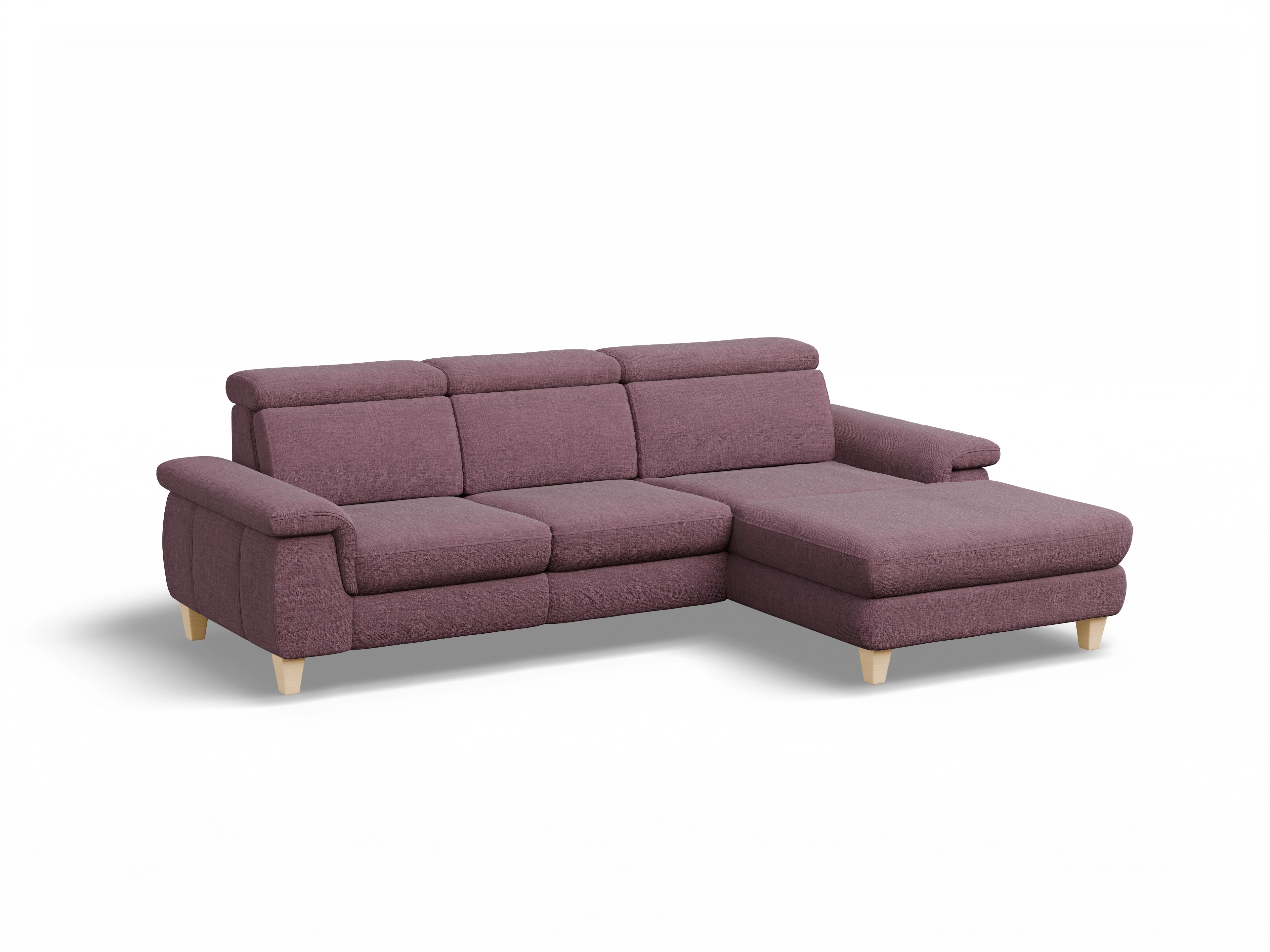 München LOgroß Medium R Ansicht des Produktes München Ecksofa rechts Abschluss offen in Stoff Rot