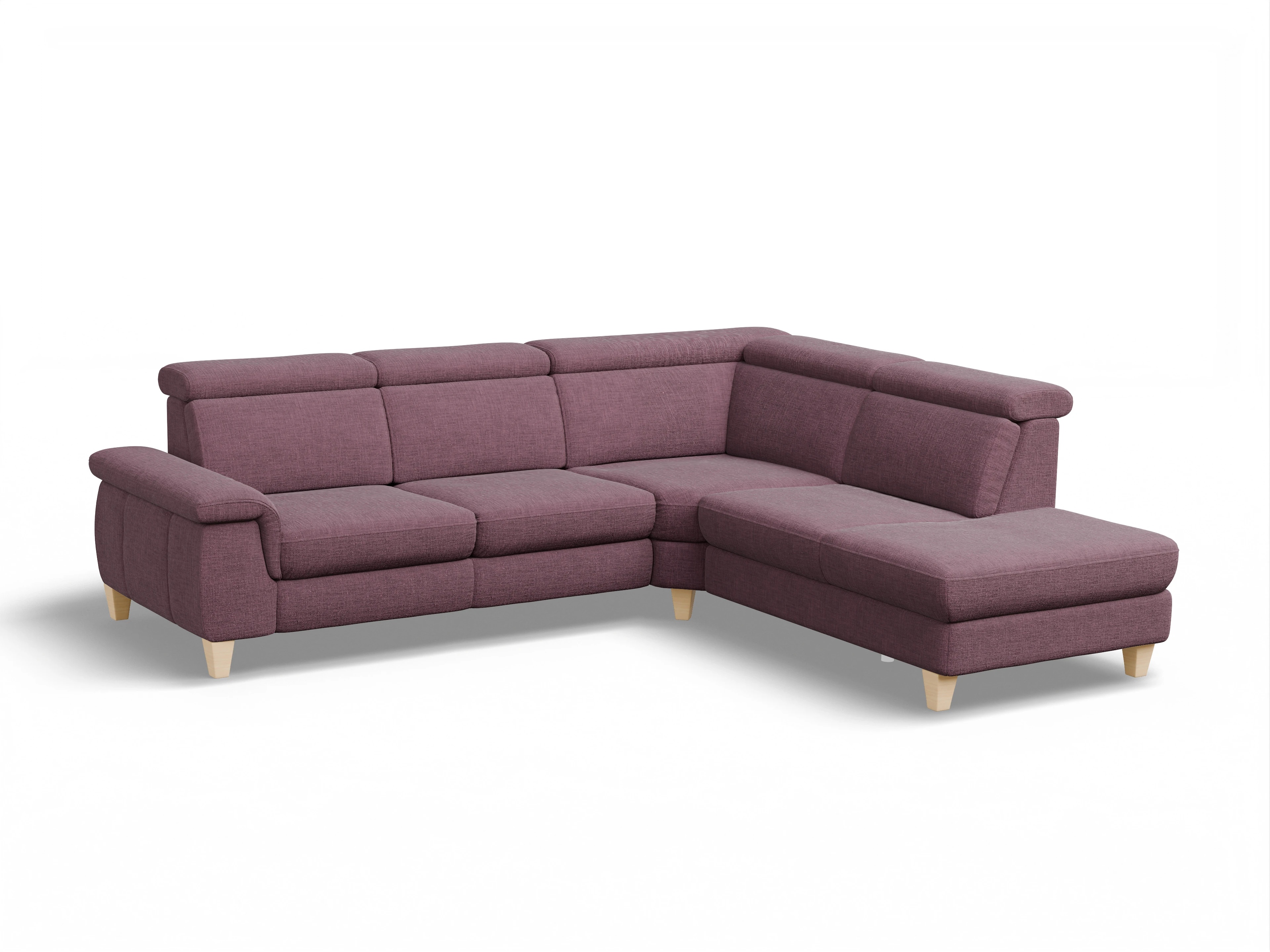 München 1Aho WE Small R Ansicht des Produktes München Ecksofa rechts Abschluss offen in Stoff Rot