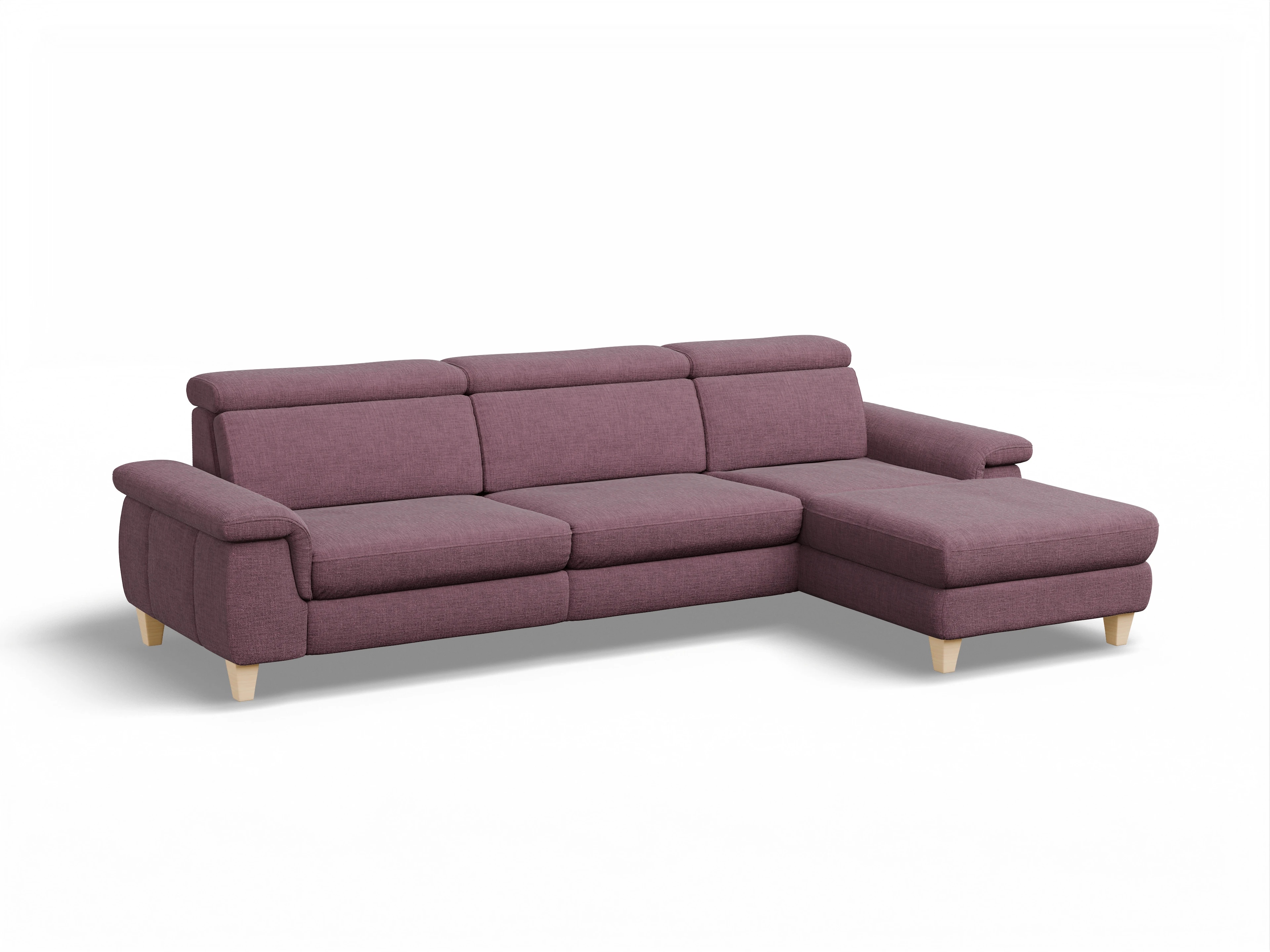 Ansicht des Produktes München Ecksofa rechts Abschluss offen in Stoff Rot