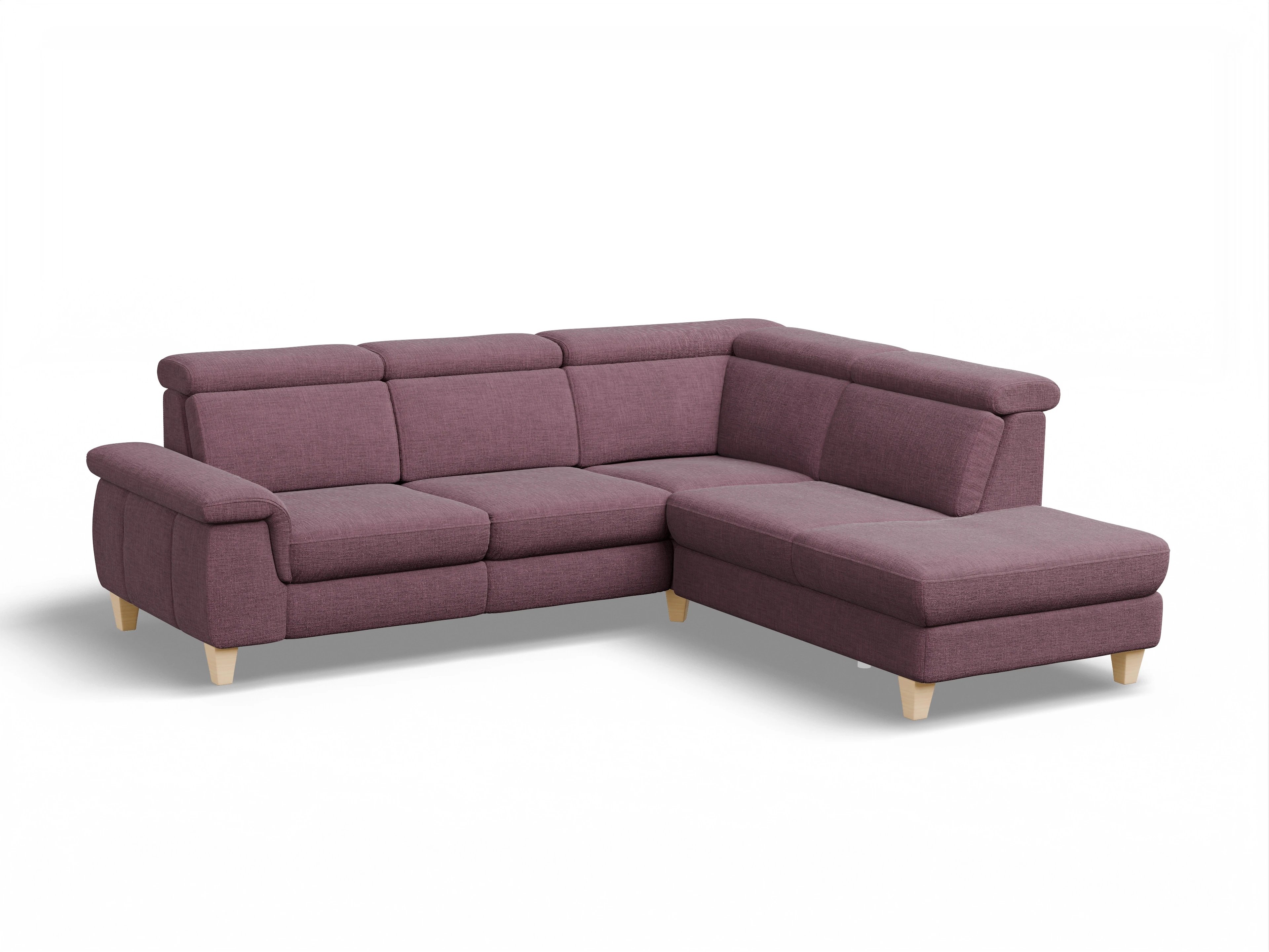Ansicht des Produktes München Ecksofa rechts Abschluss offen in Stoff Rot