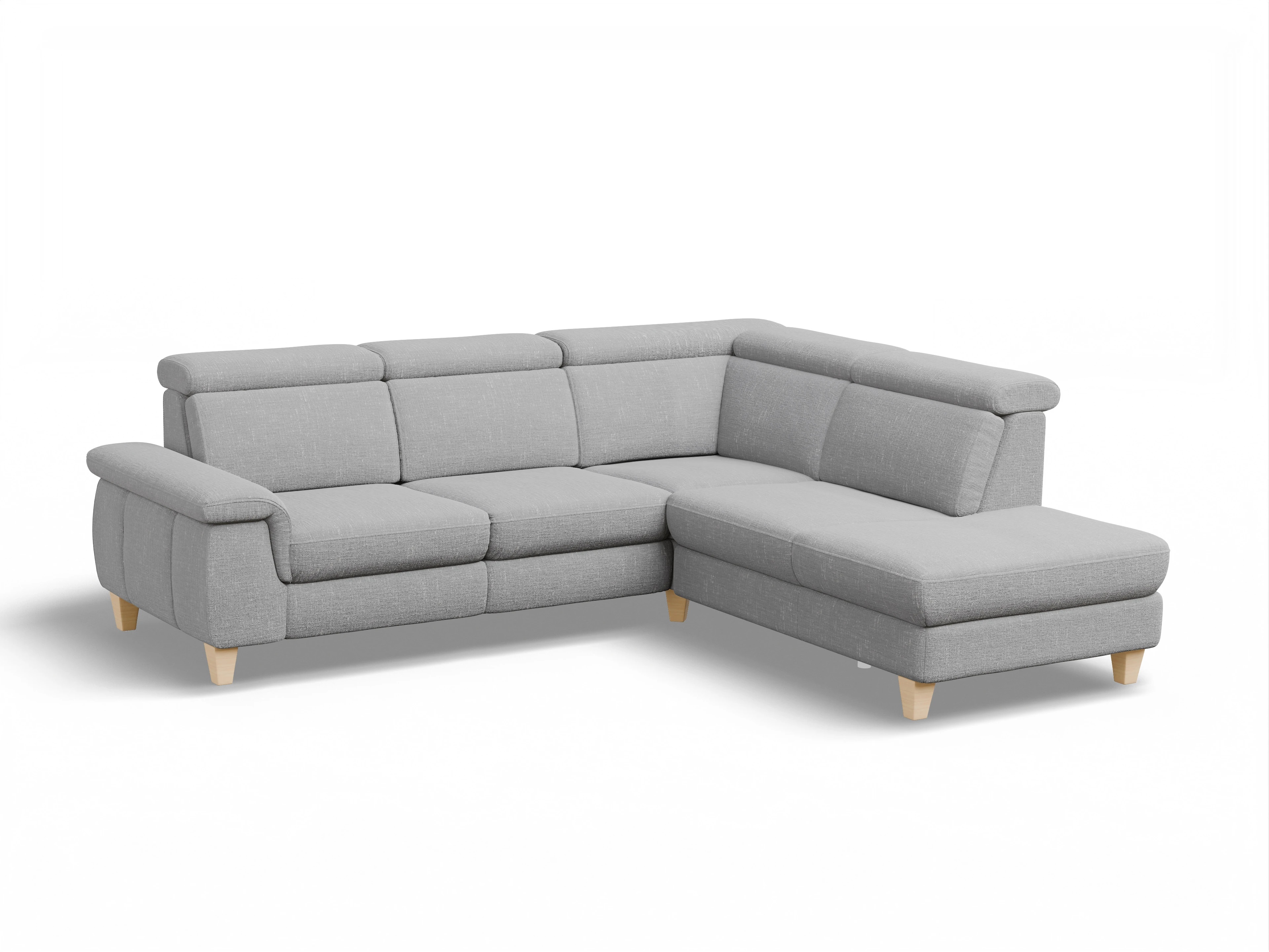 München 1AH WEkl Medium R Ansicht des Produktes München Ecksofa rechts Abschluss offen in Stoff Grau