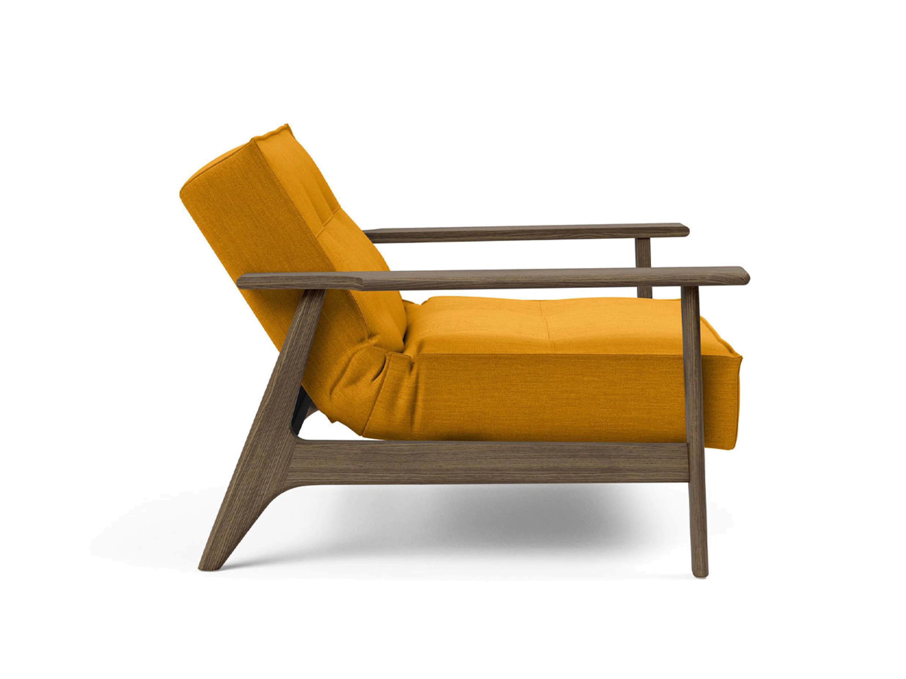 Ansicht des Produktes Splitback Hocker in Stoff Gelb