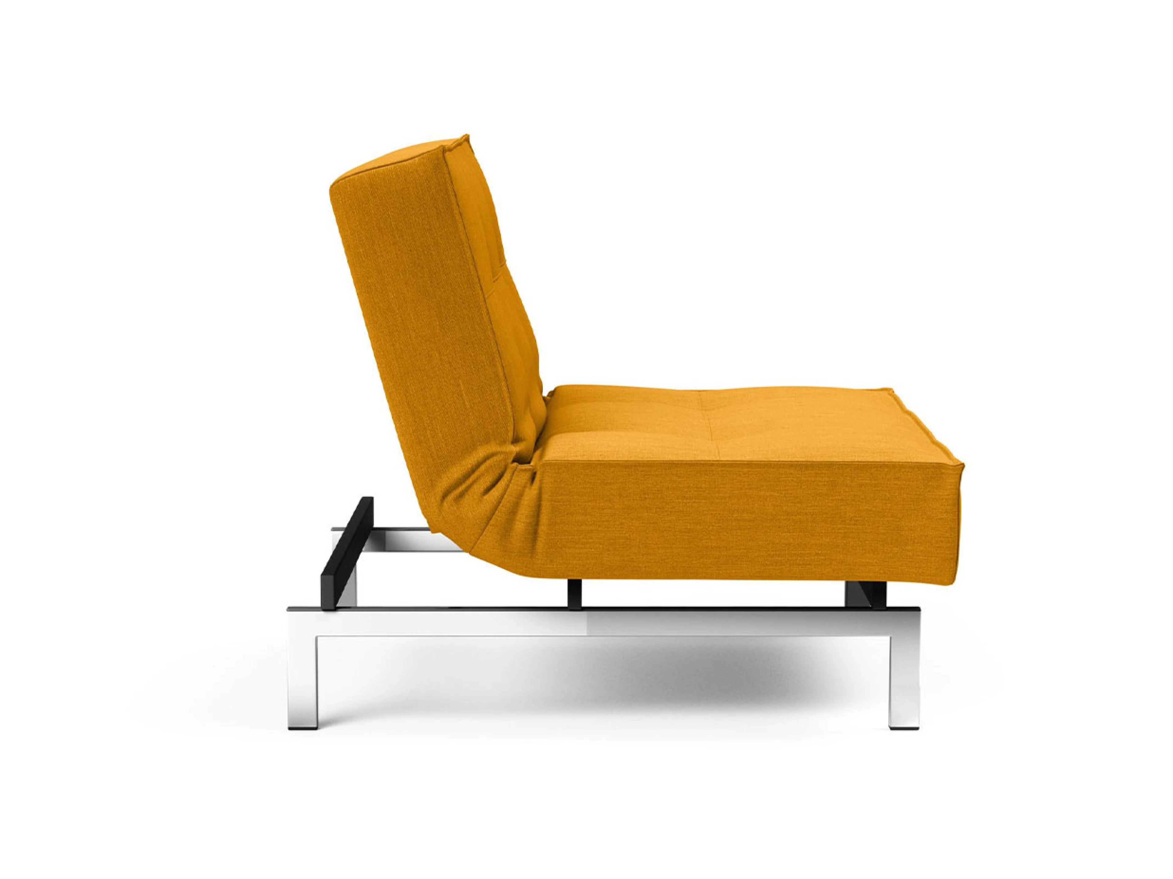 Ansicht des Produktes Splitback Hocker in Stoff Gelb