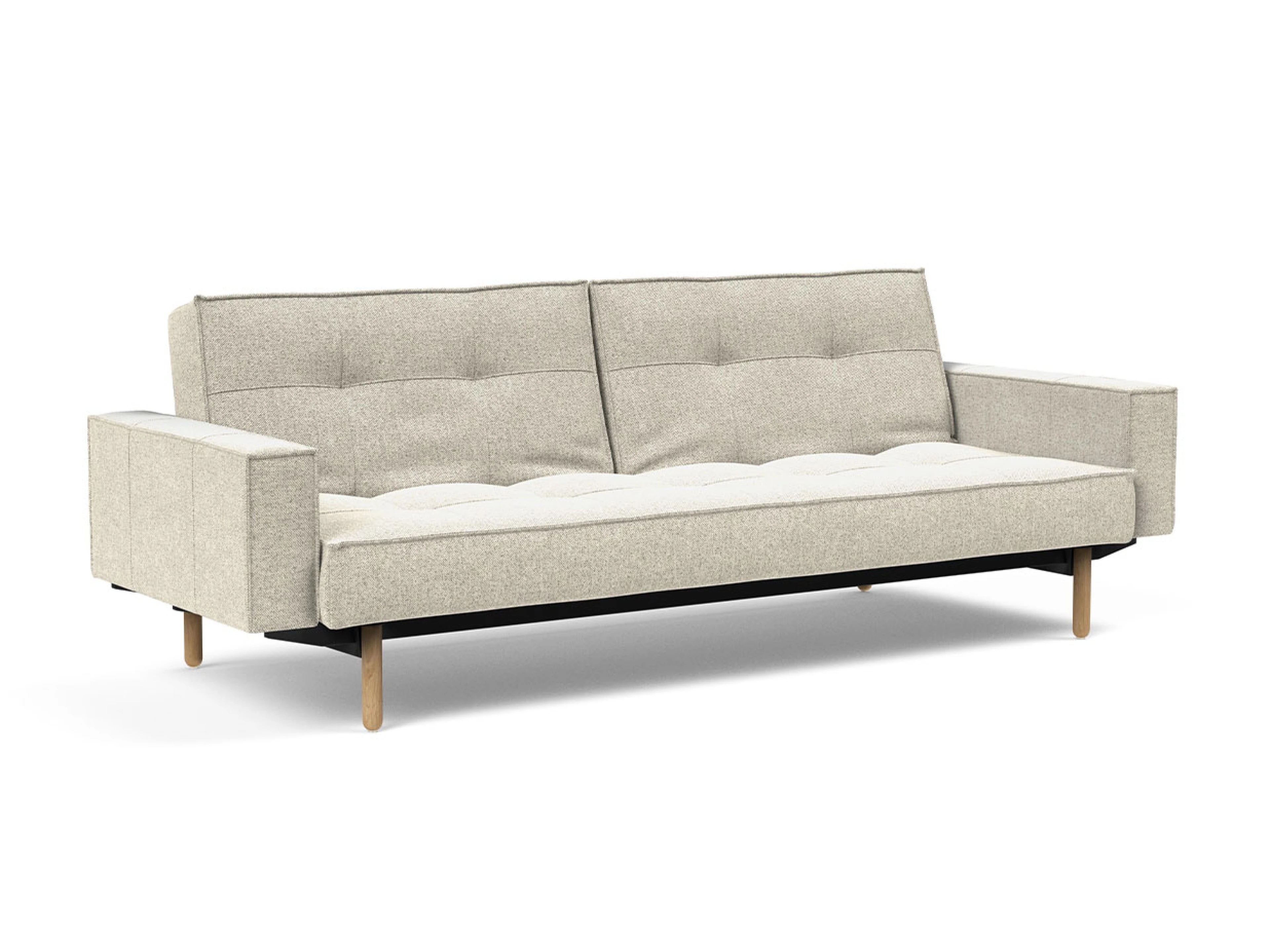 Ansicht des Produktes Splitback Schlafsofa Querschläfer in Stoff Beige