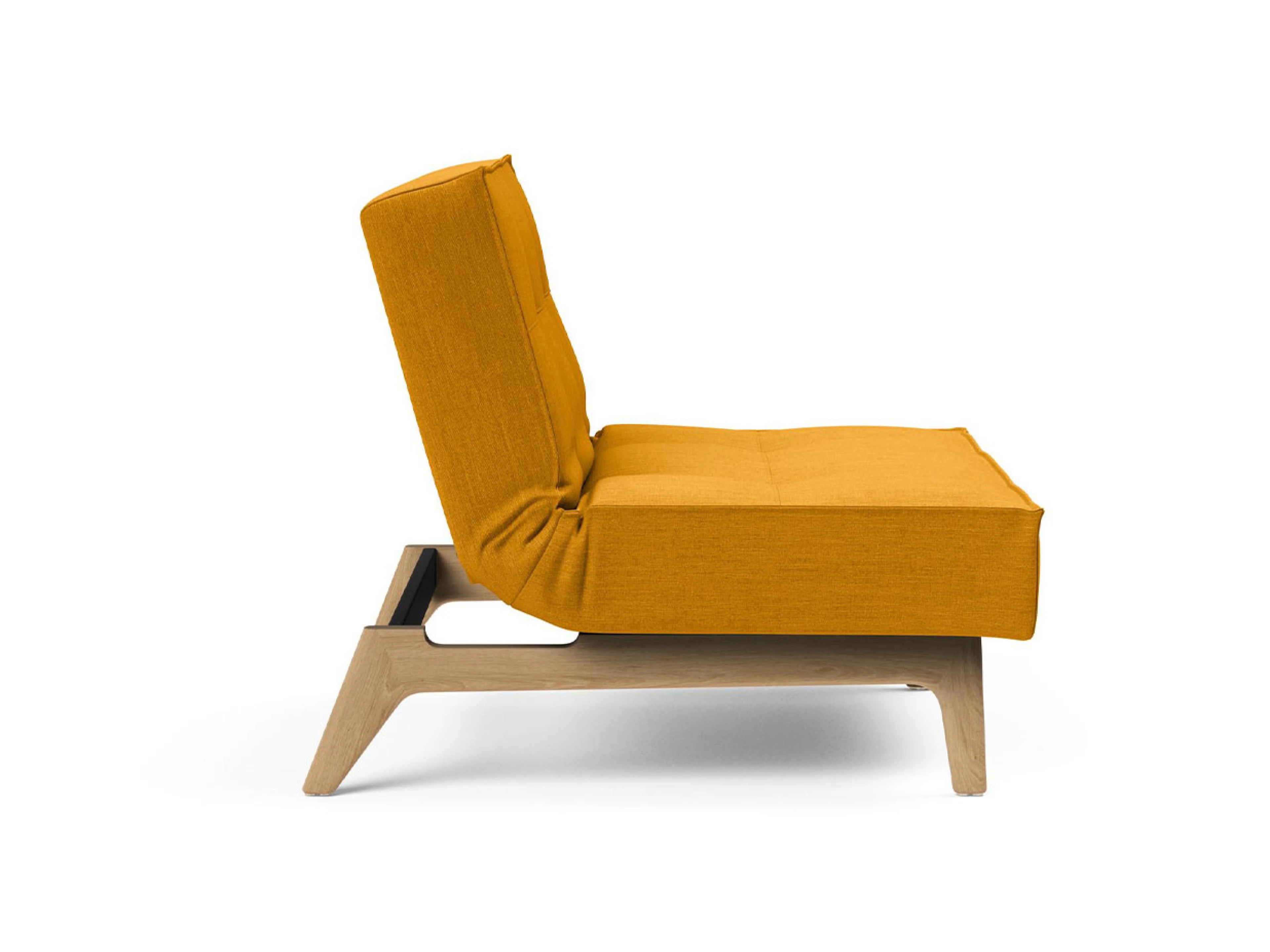 Ansicht des Produktes Splitback Hocker in Stoff Gelb