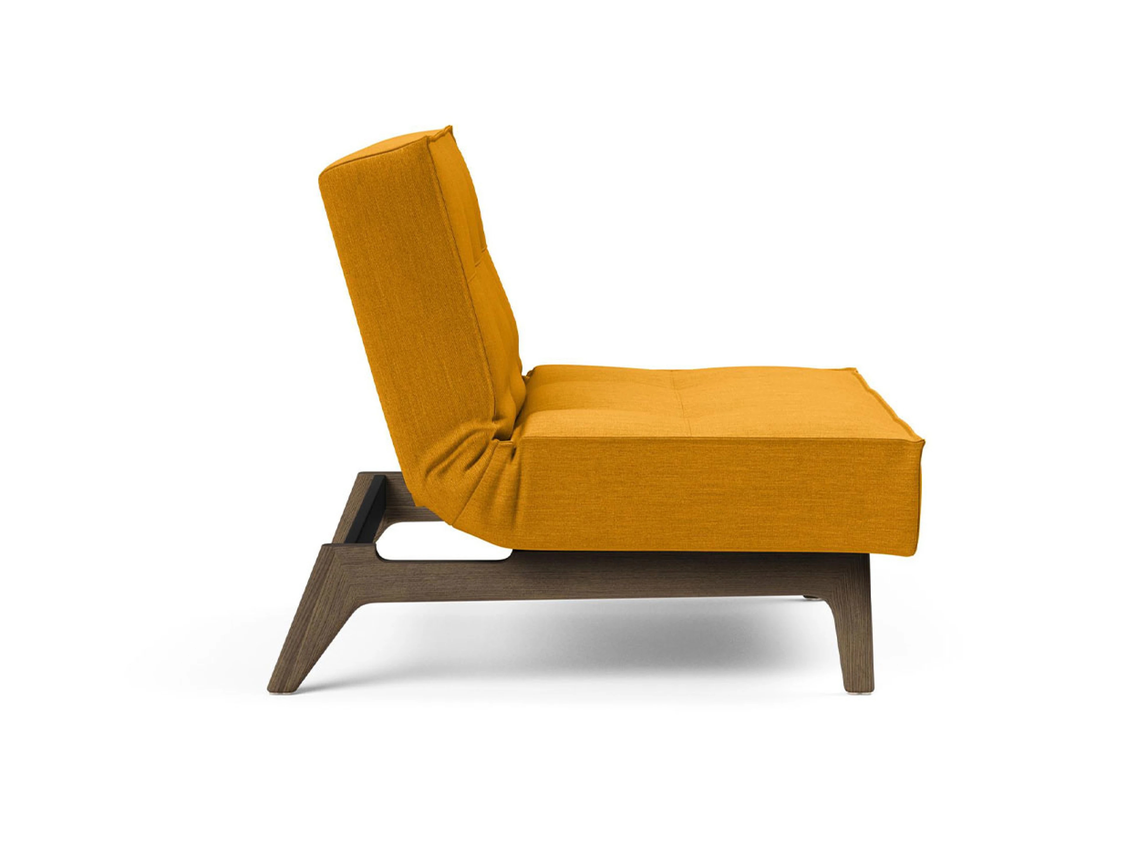 Ansicht des Produktes Splitback Hocker in Stoff Gelb
