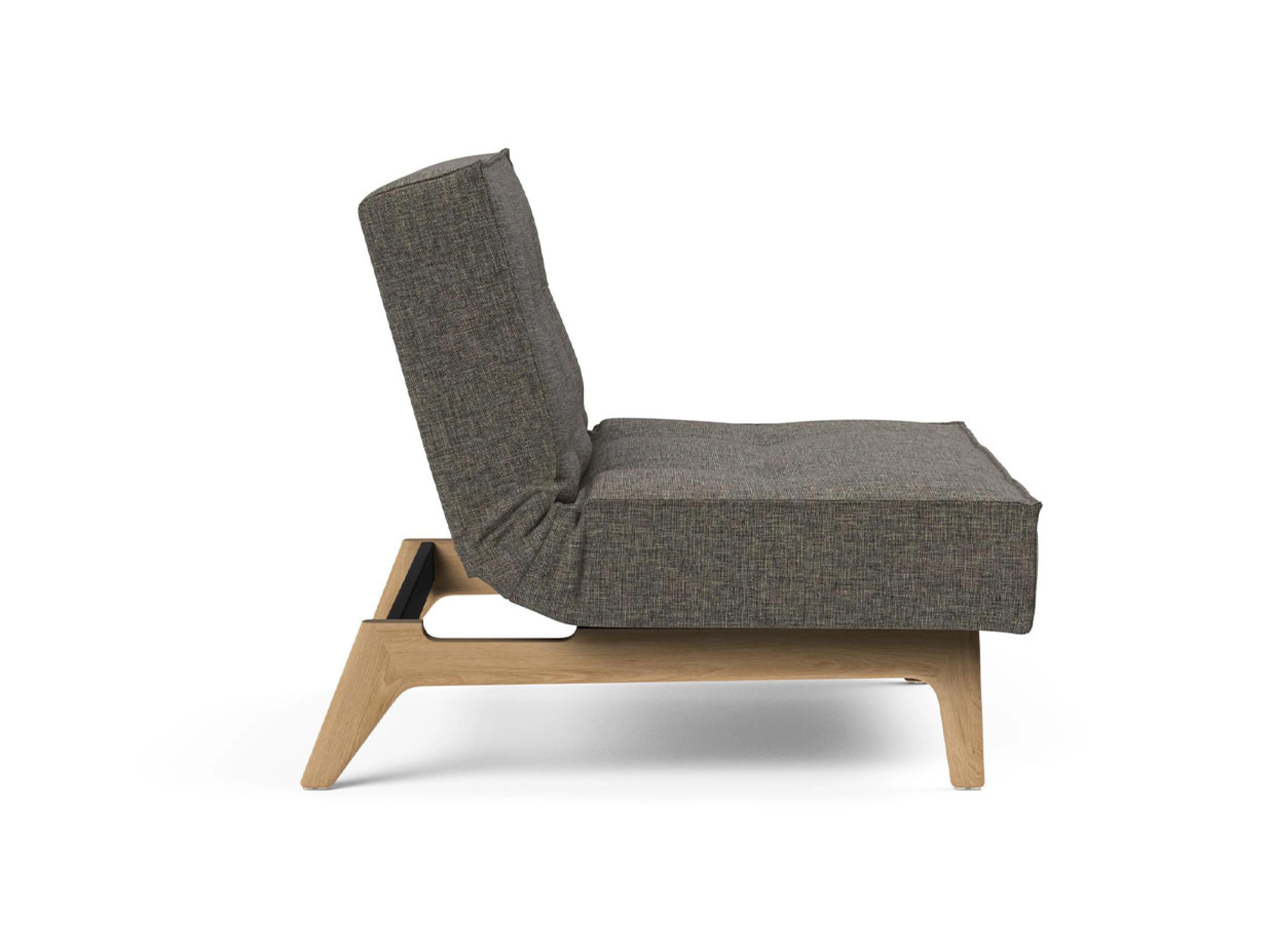 Ansicht des Produktes Splitback Hocker in Stoff Grau