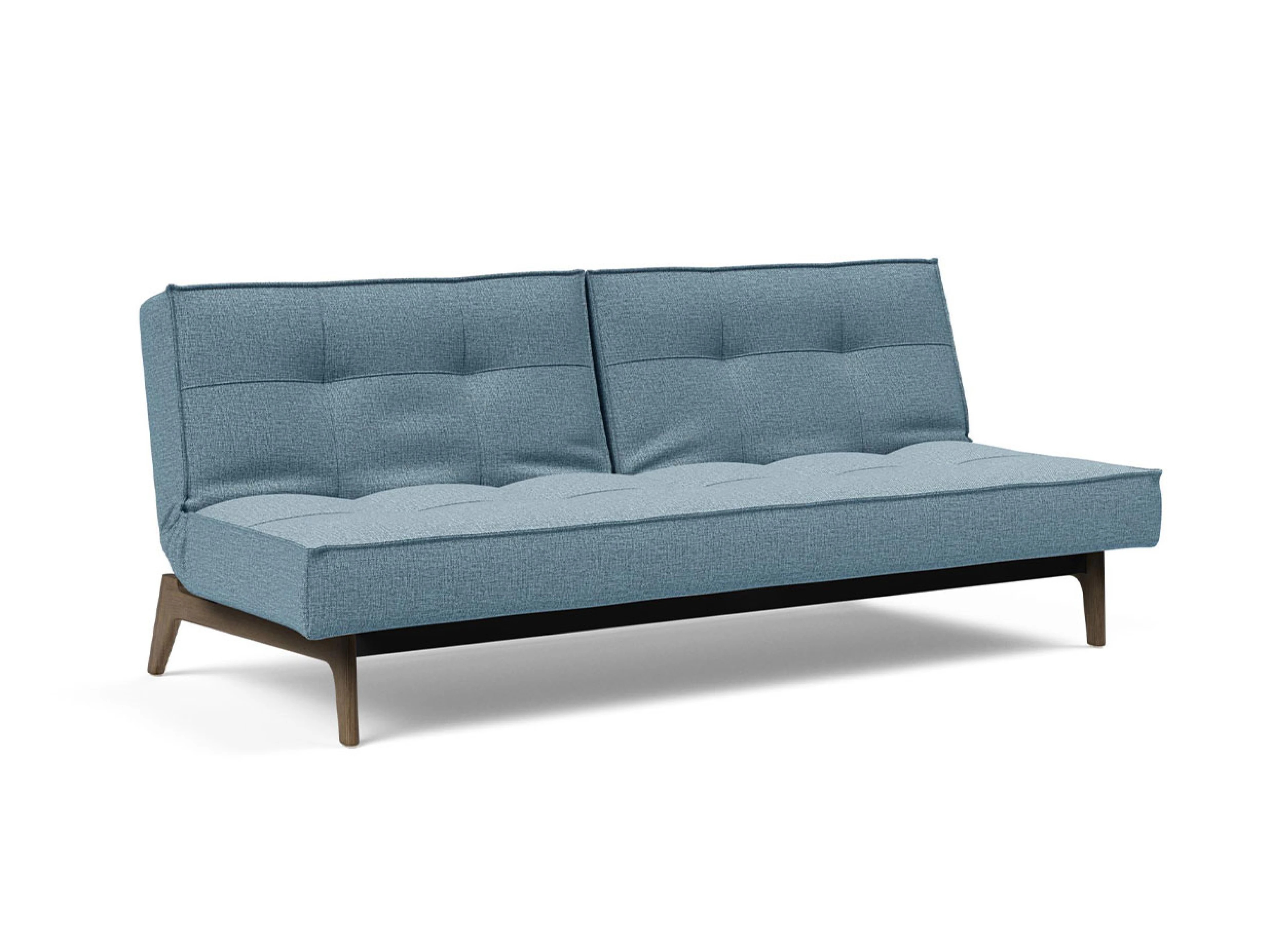 Ansicht des Produktes Splitback Schlafsofa Querschläfer in Stoff Blau